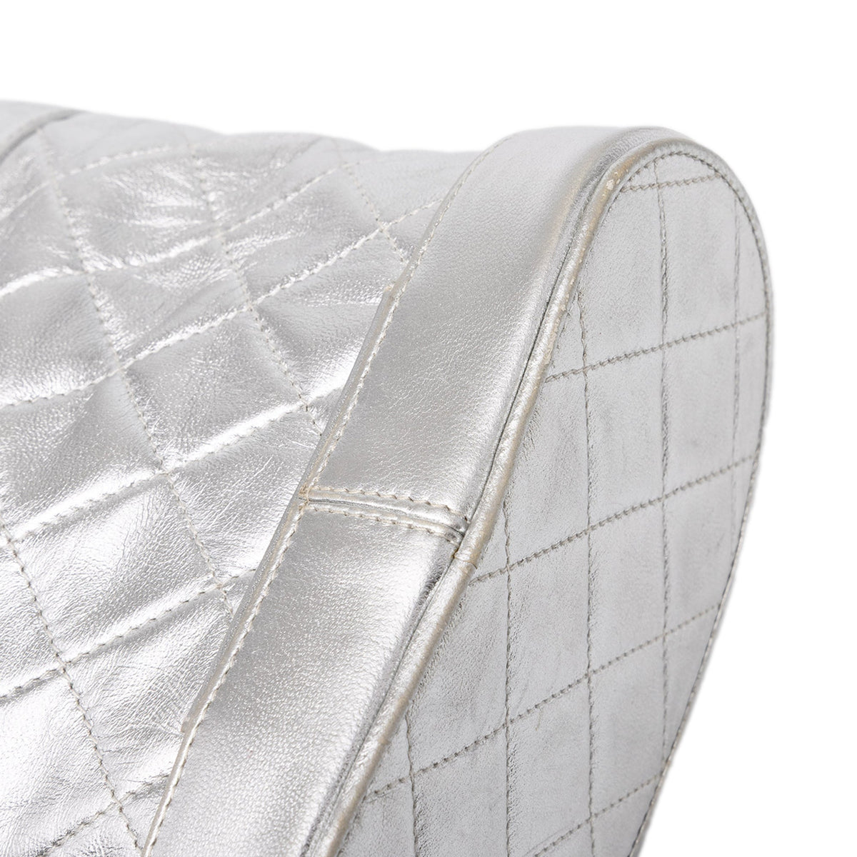Chanel CC Quilted Metallic Lambskin Tassel Binocular Bag — Silver