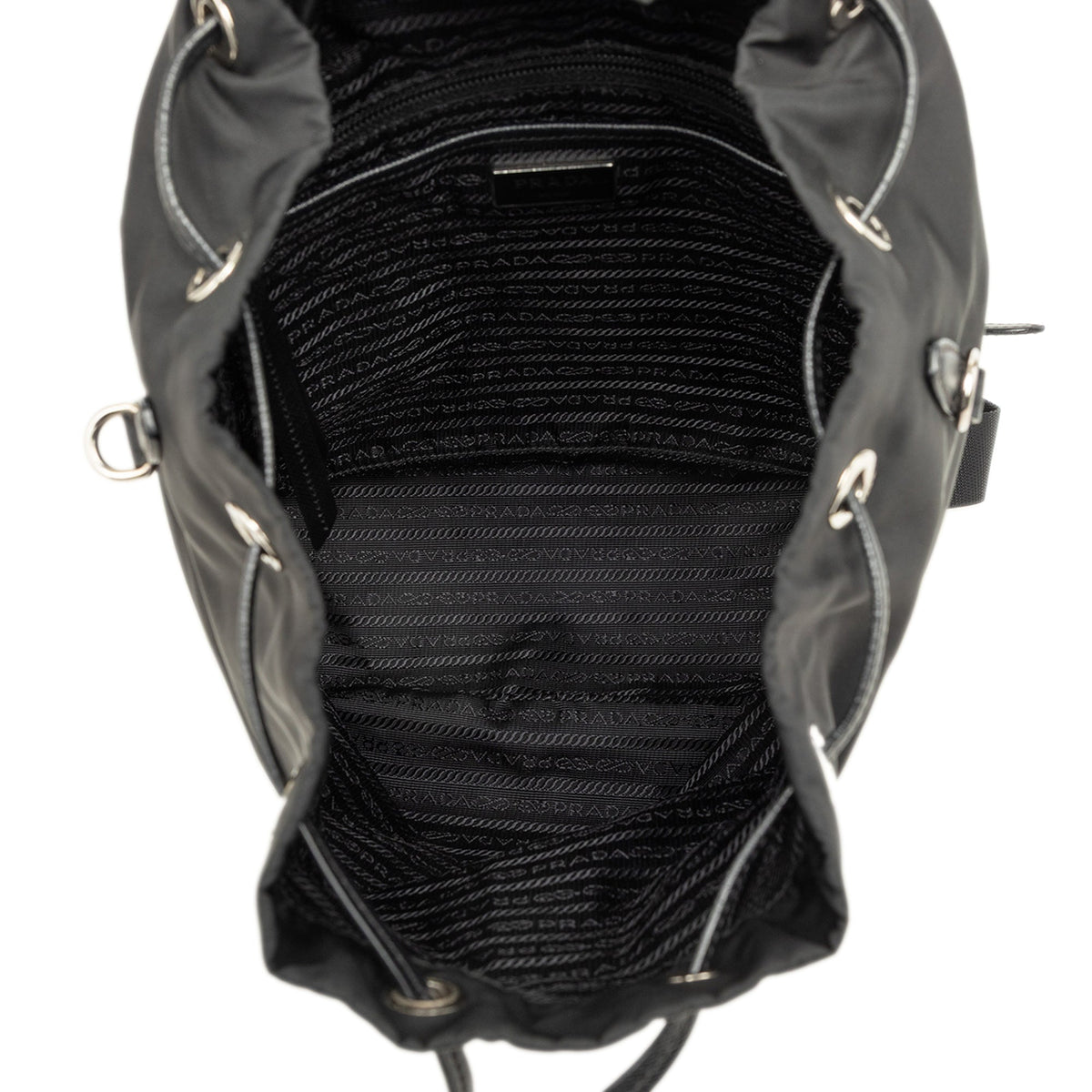 Prada Saffiano Trimmed Tessuto Backpack