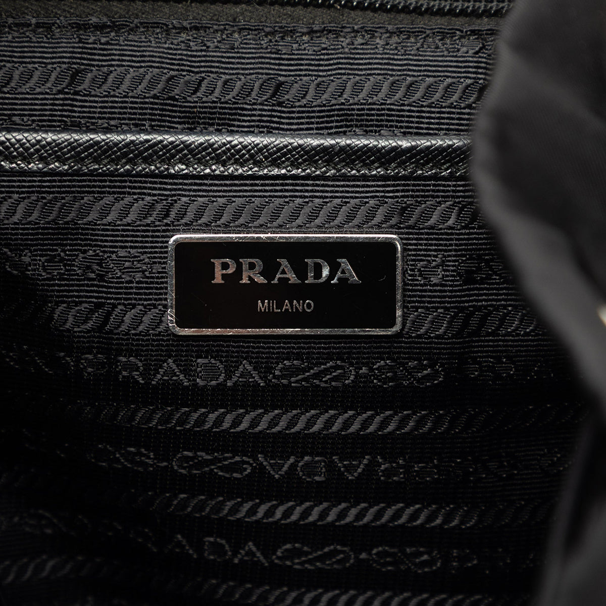 Prada Saffiano Trimmed Tessuto Backpack