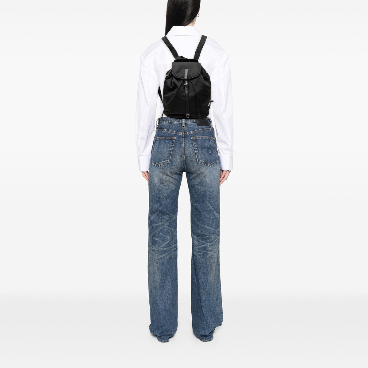 Prada Saffiano Trimmed Tessuto Backpack