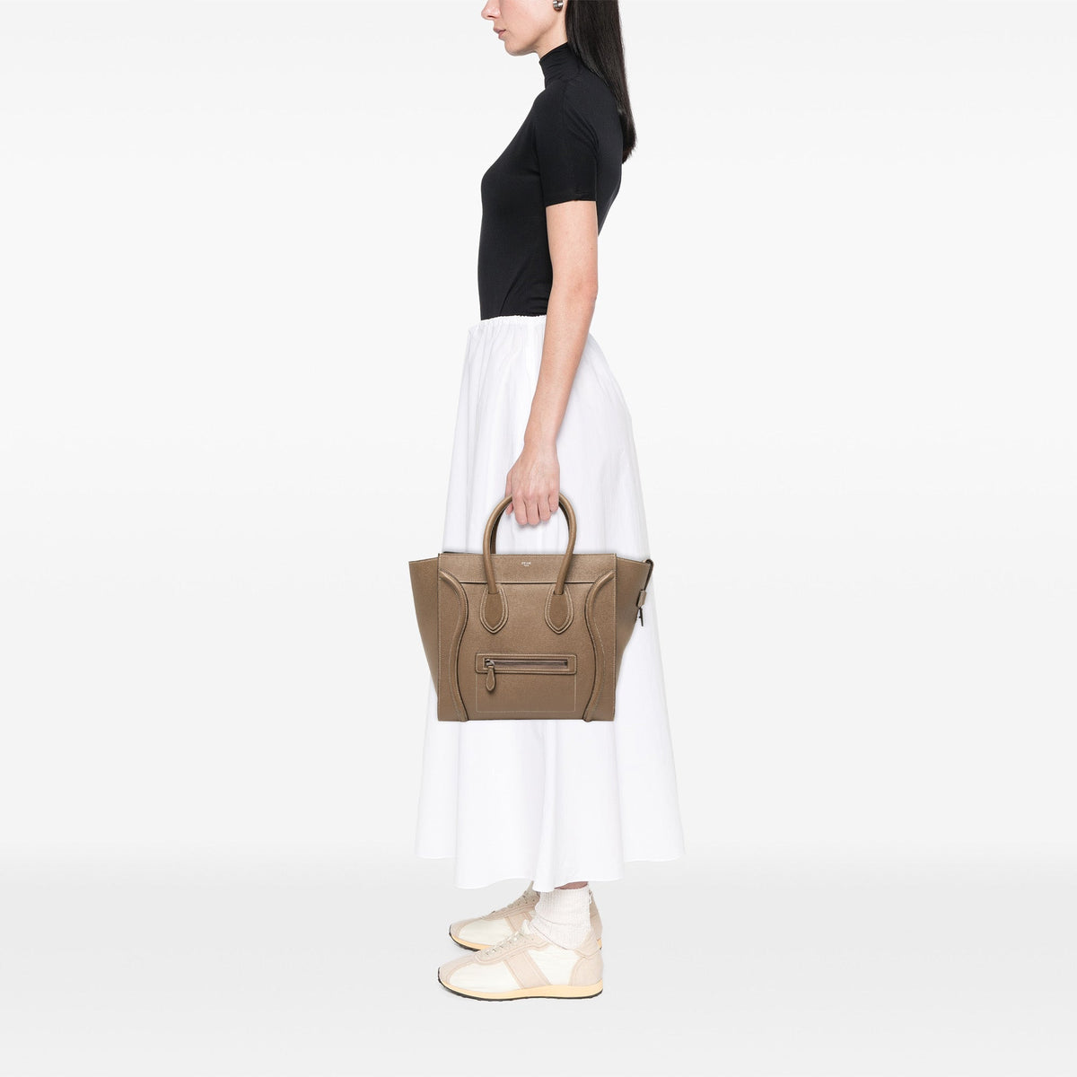 Celine Mini Calfskin Luggage Tote — Brown