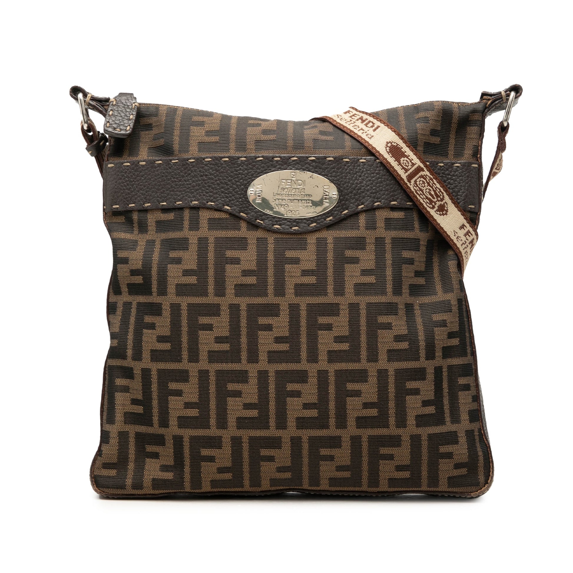 Fendi Zucca Canvas Selleria Crossbody