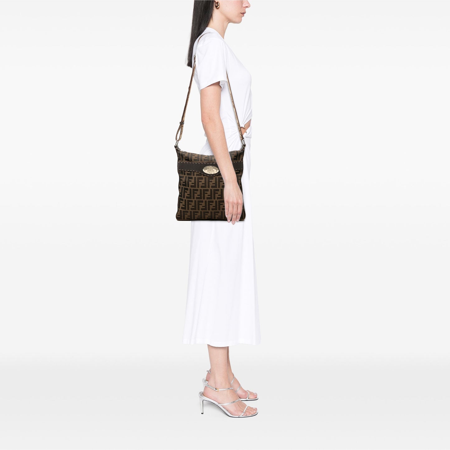 Fendi Zucca Canvas Selleria Crossbody