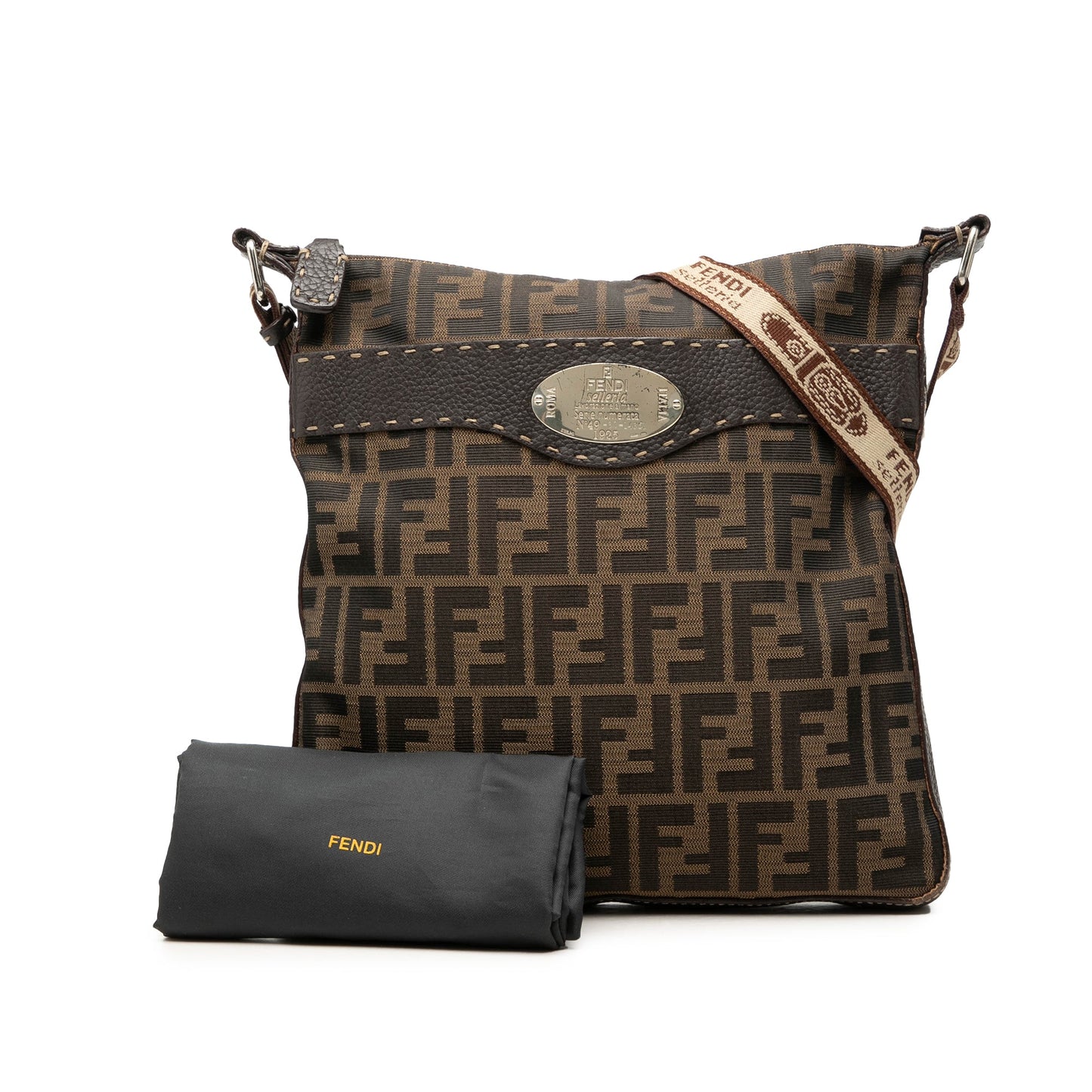 Fendi Zucca Canvas Selleria Crossbody