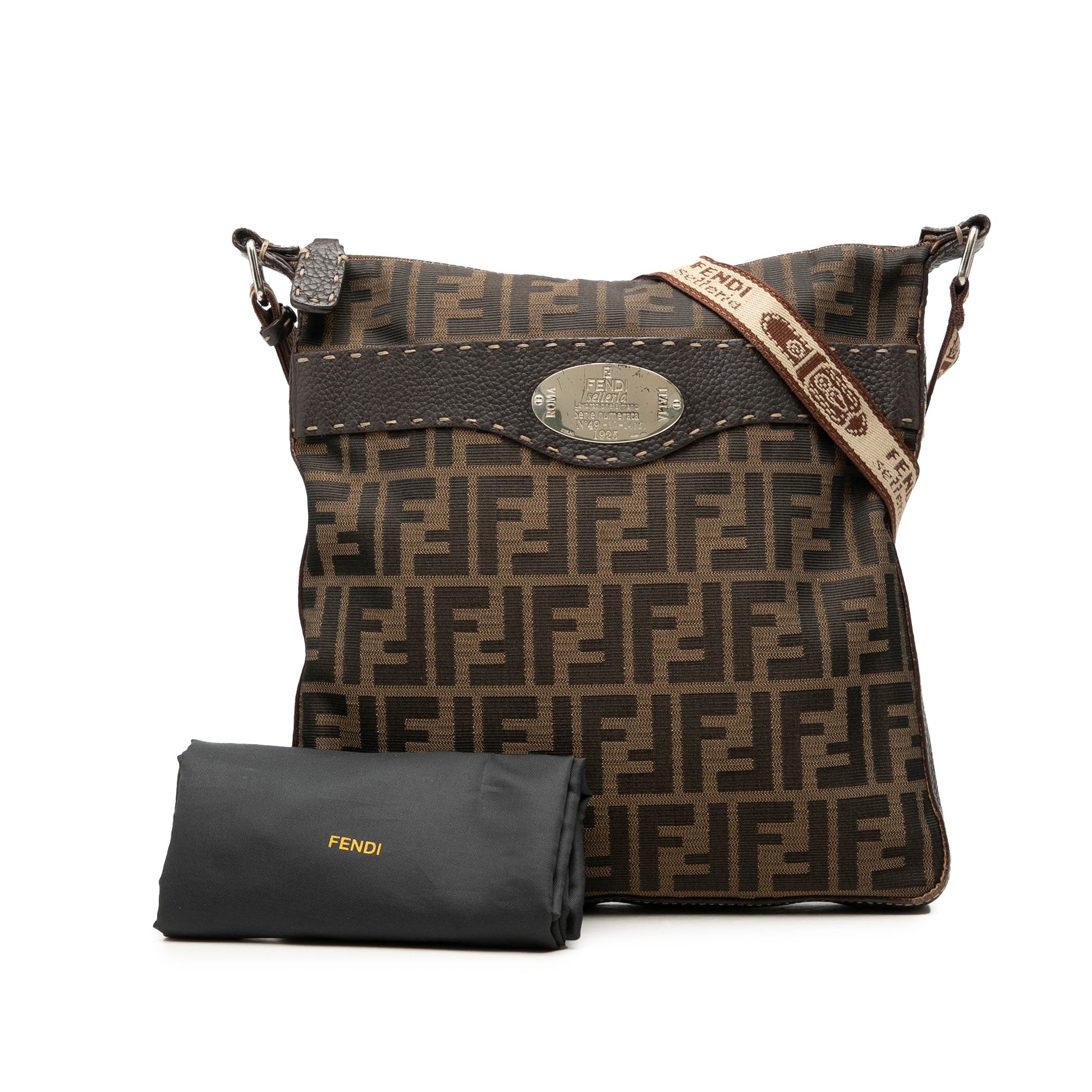 Fendi Zucca Canvas Selleria Crossbody