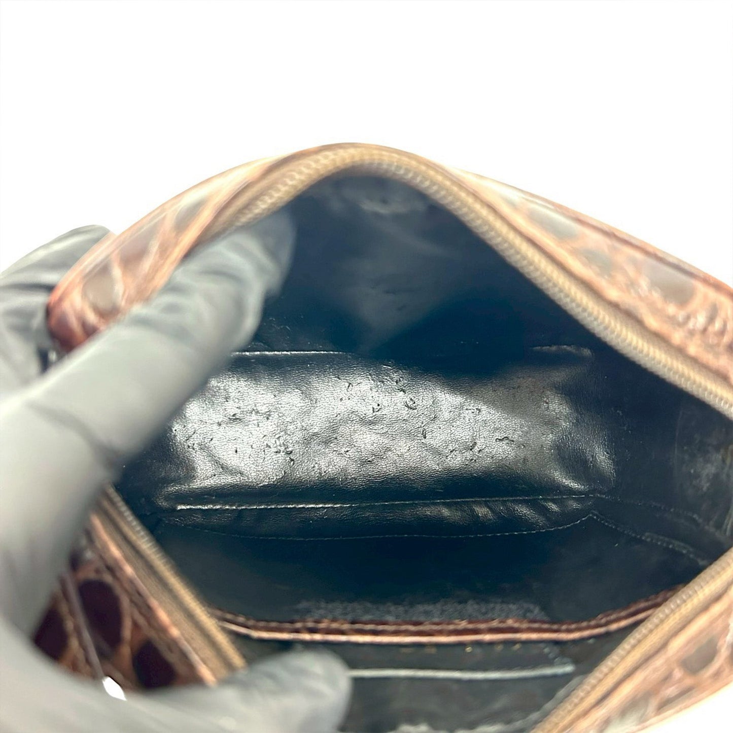 Ferragamo Croc Embossed Leather Vara Crossbody
