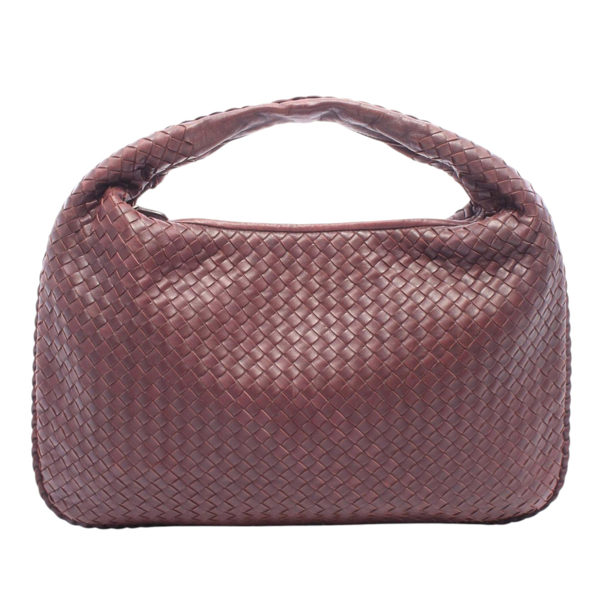 Bottega Veneta Medium Nappa Intrecciato Veneta Hobo — Red