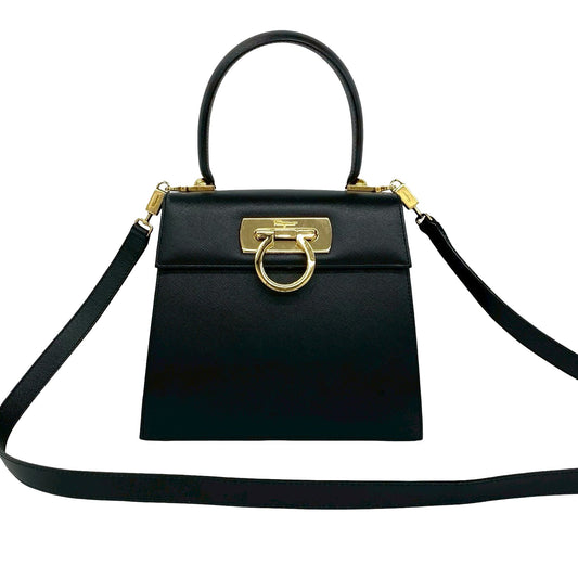 Ferragamo Leather Gancini Satchel