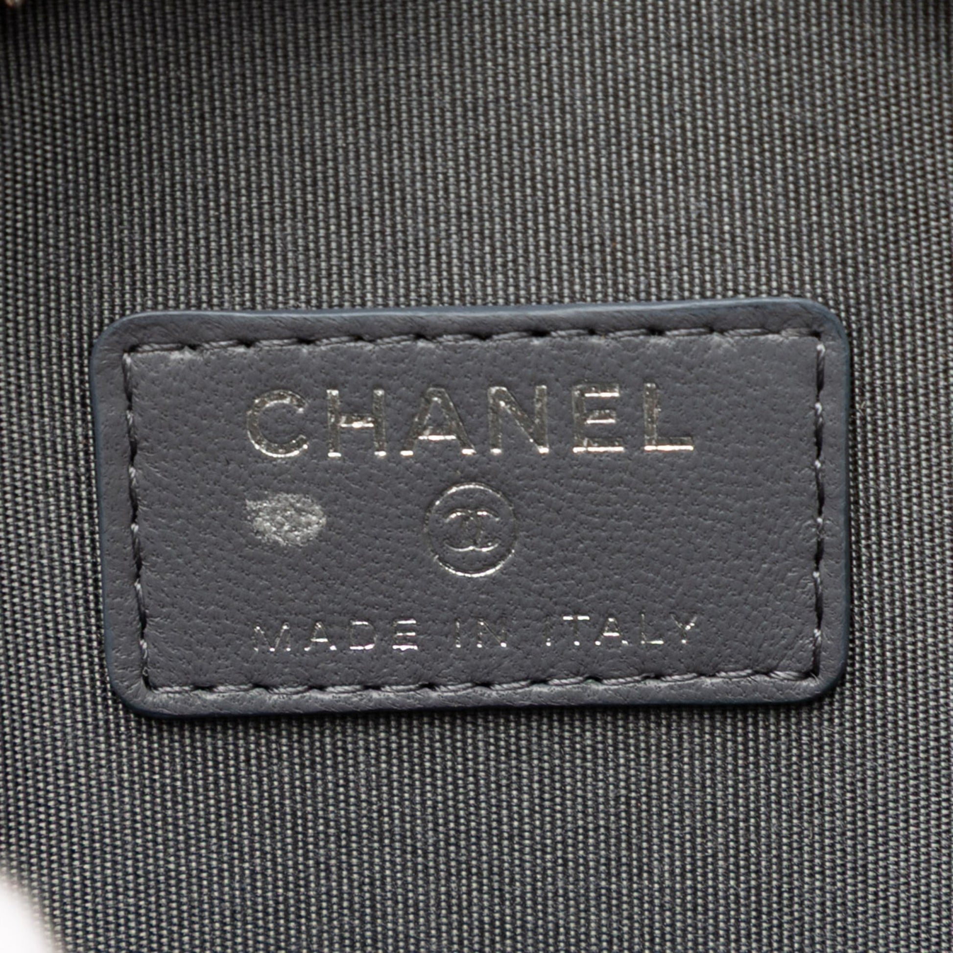 Chanel CC Quilted Lambskin Triple Zip Round Clutch With Chain