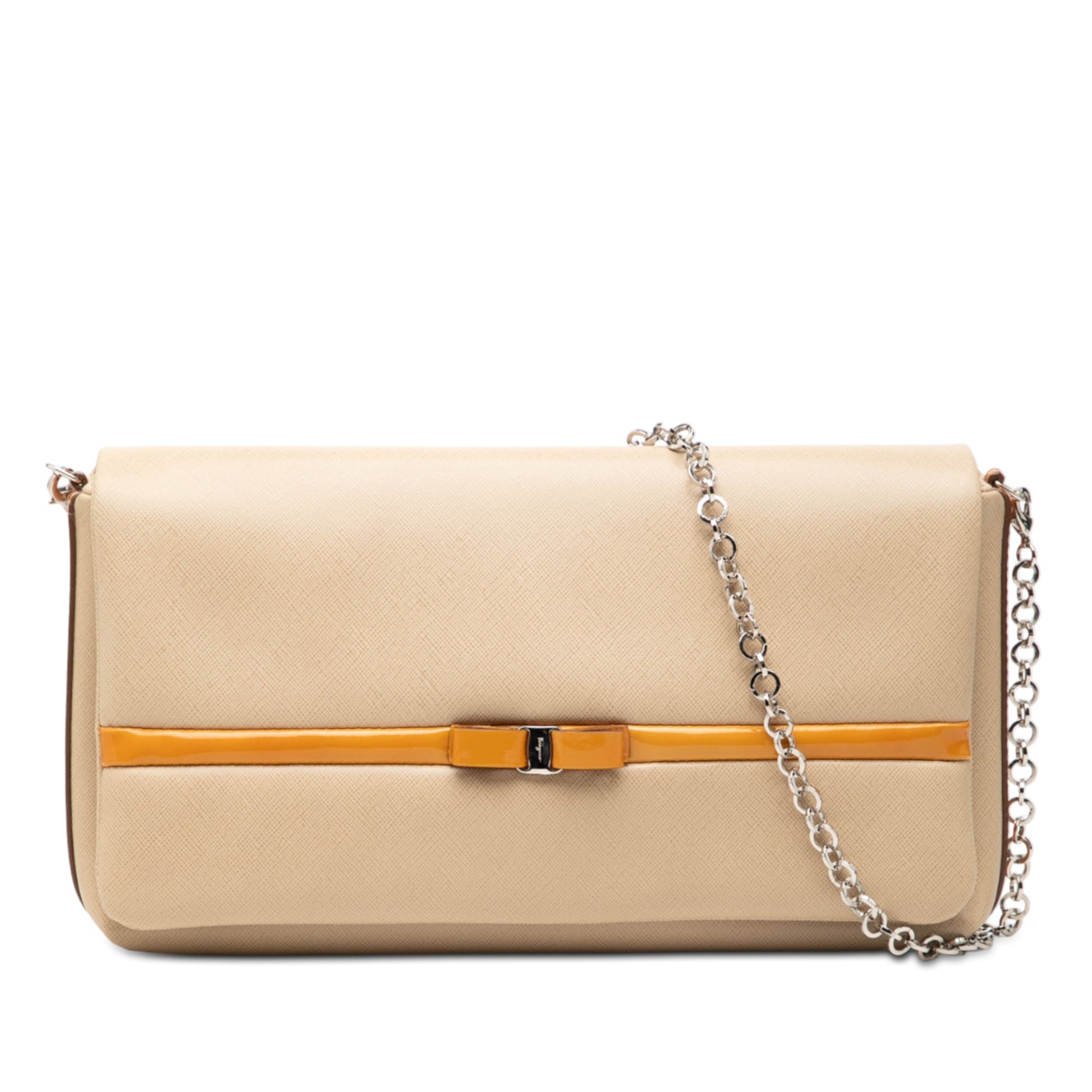 Ferragamo Leather Vara Bow Chain Shoulder Bag