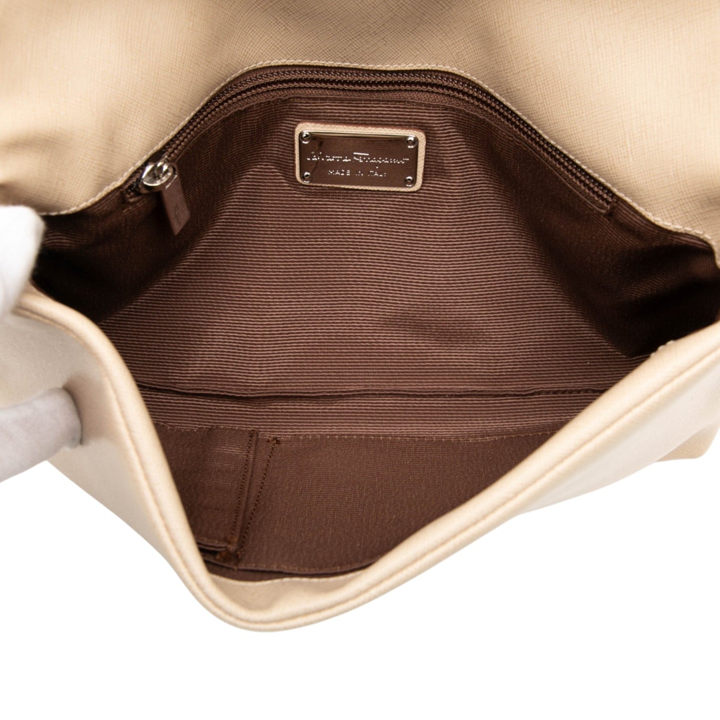 Ferragamo Leather Vara Bow Chain Shoulder Bag