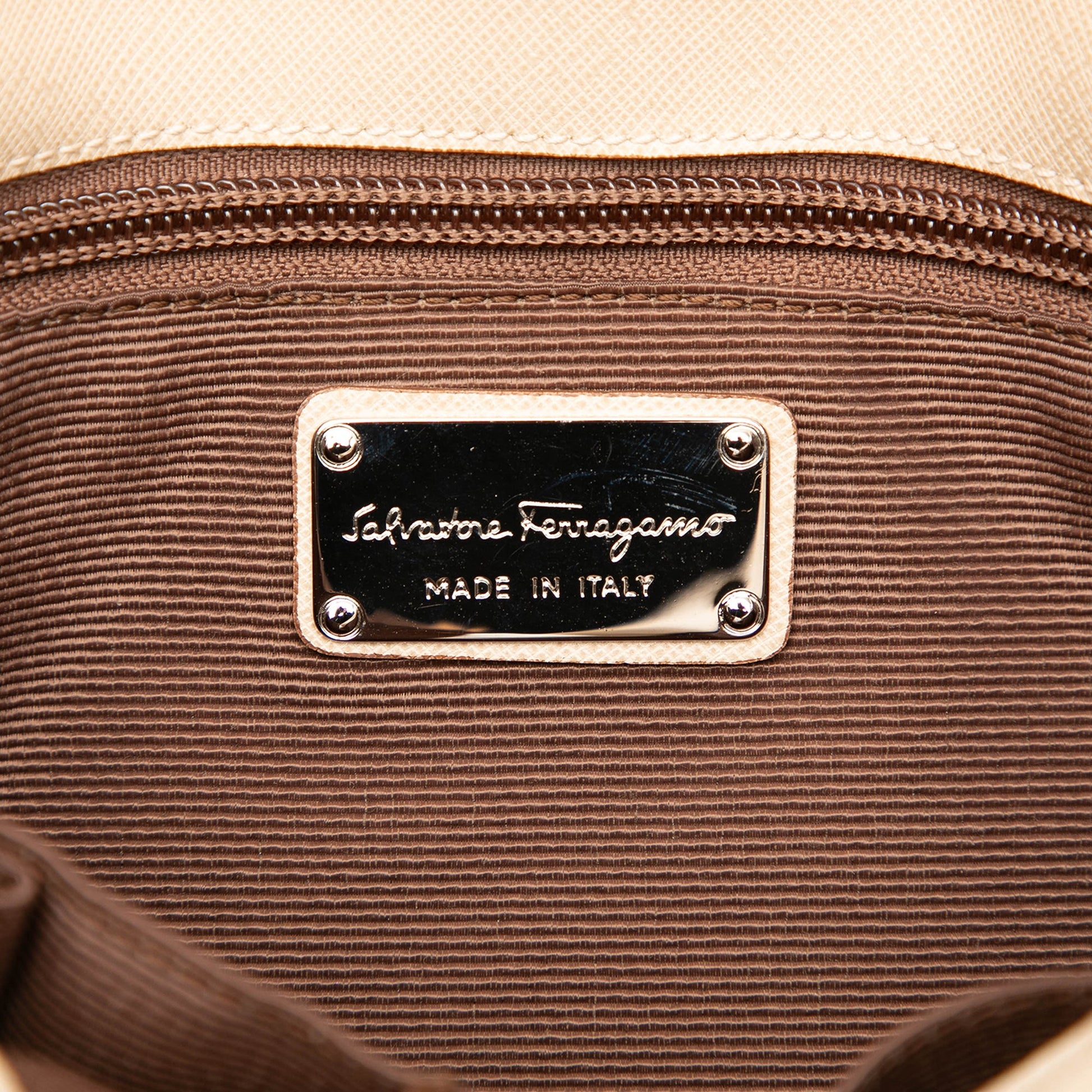 Ferragamo Leather Vara Bow Chain Shoulder Bag