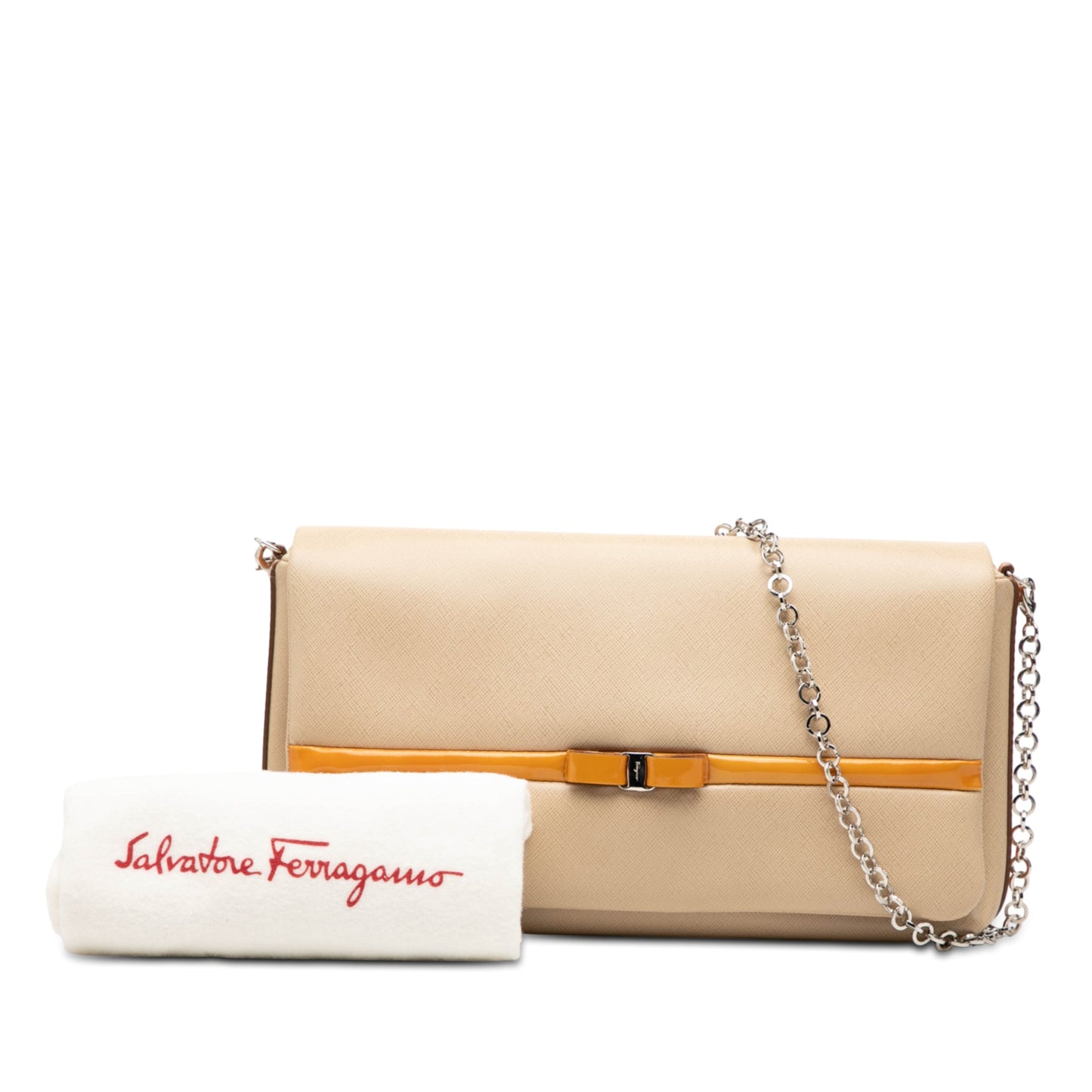 Ferragamo Leather Vara Bow Chain Shoulder Bag