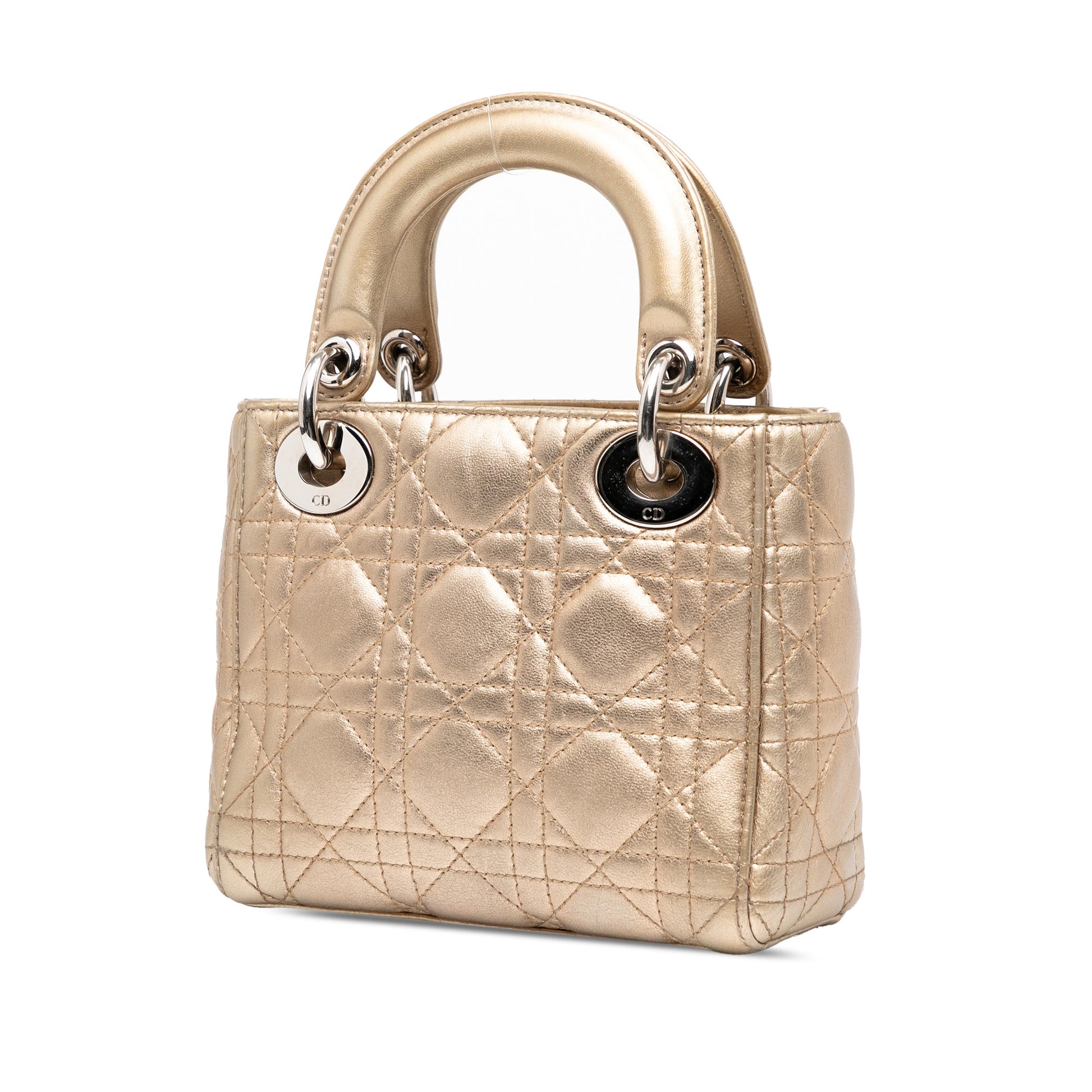 Dior Mini Metallic Lambskin Cannage Lady Dior