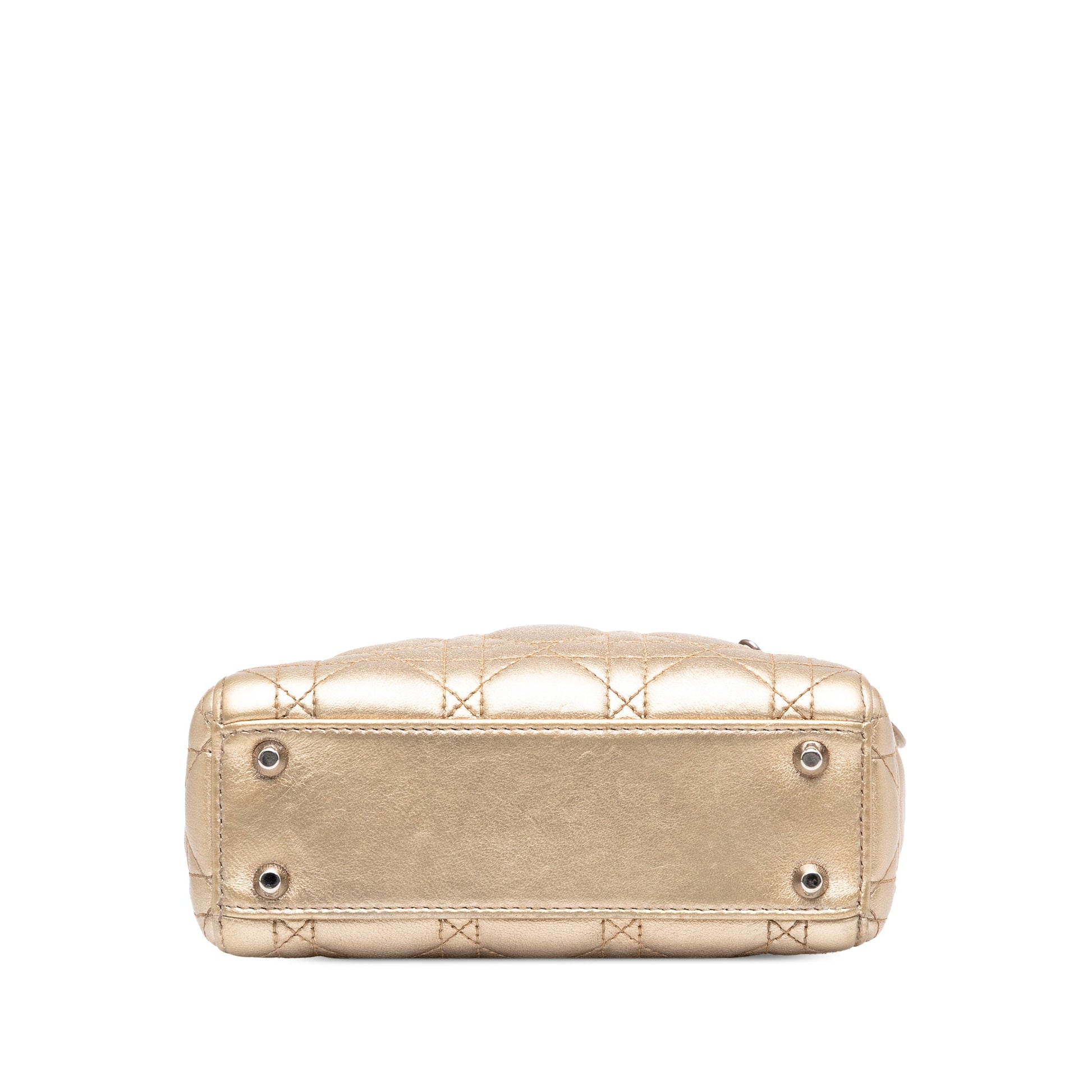 Dior Mini Metallic Lambskin Cannage Lady Dior