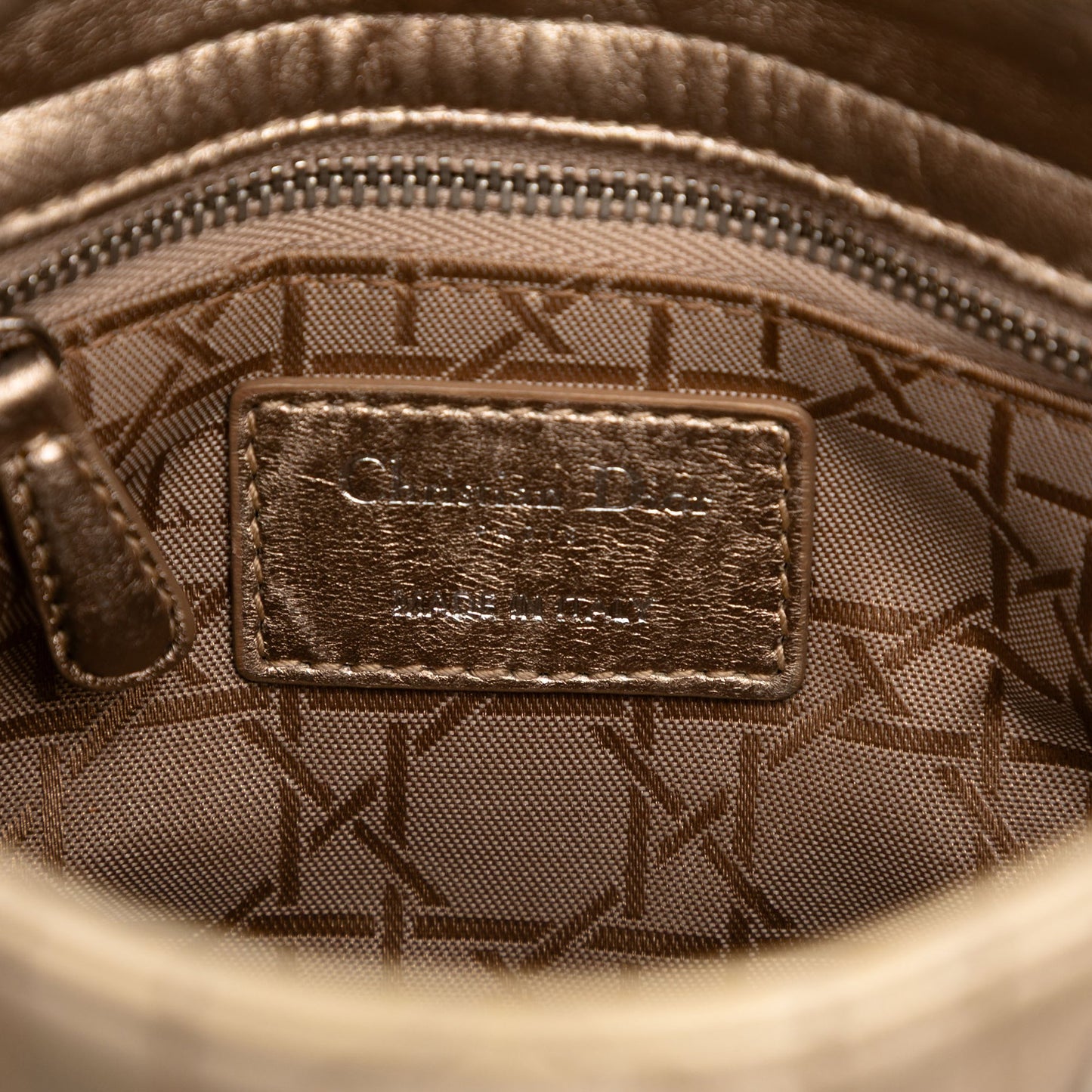 Dior Mini Metallic Lambskin Cannage Lady Dior