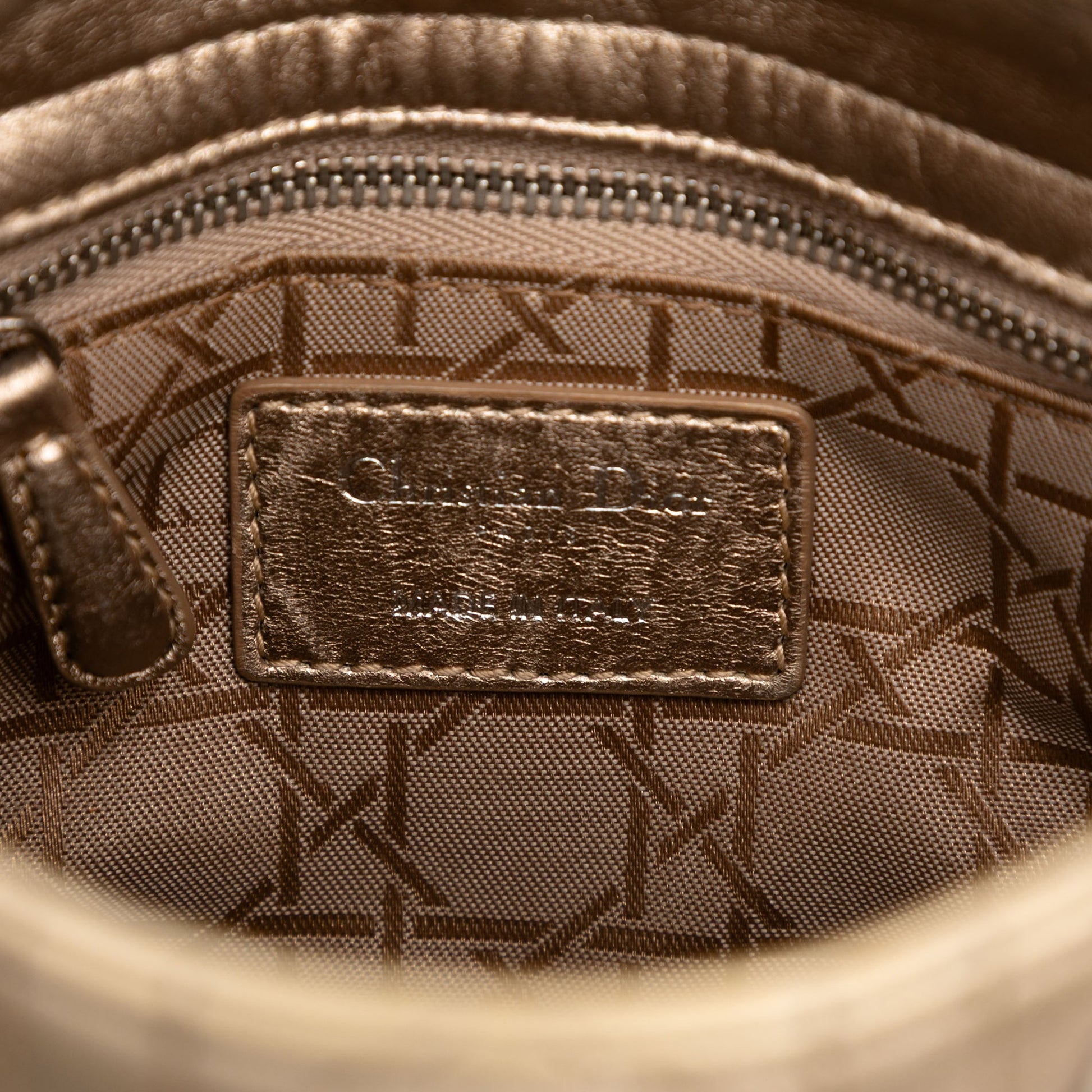 Dior Mini Metallic Lambskin Cannage Lady Dior