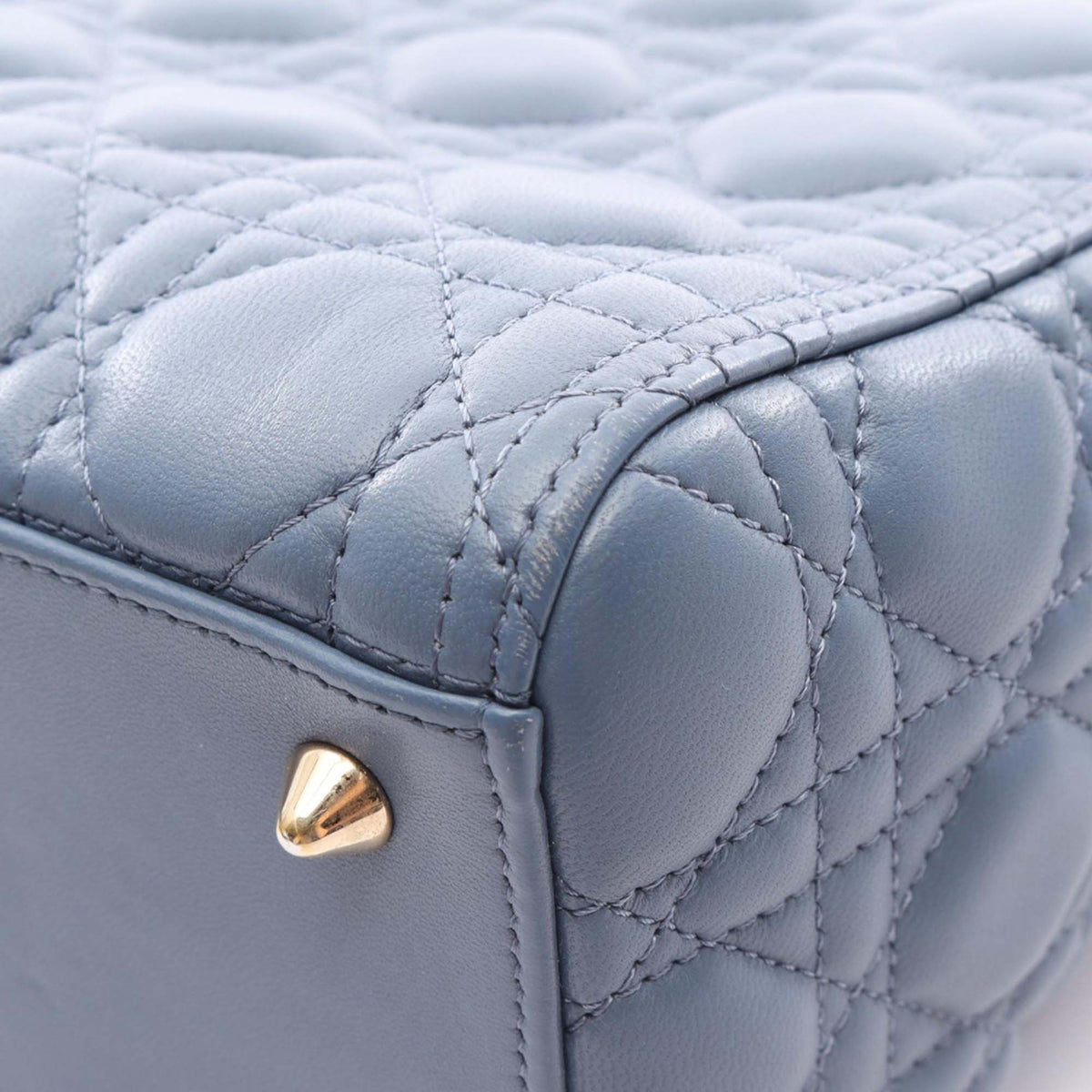 Dior Medium Lambskin Cannage Lady Dior — Blue