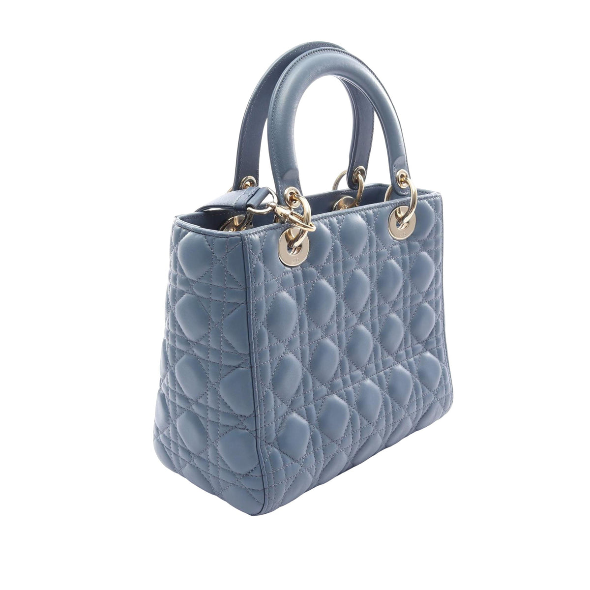 Dior Medium Lambskin Cannage Lady Dior — Blue