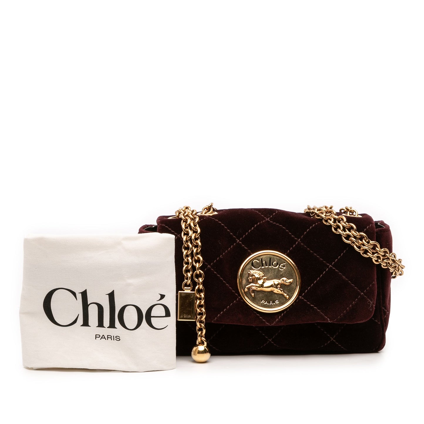 Chloé Small Quilted Velvet Heritage Shoulder Bag