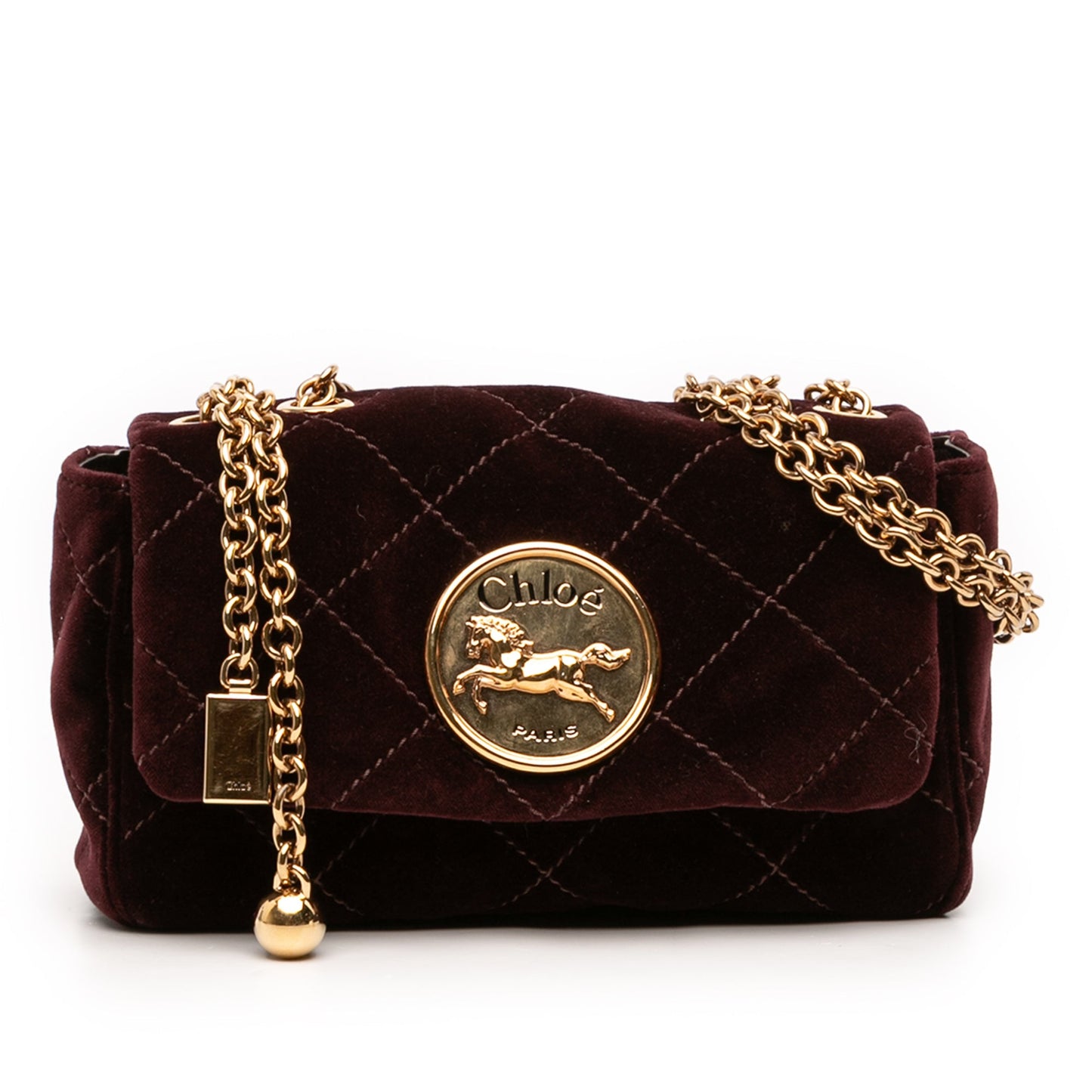 Chloé Small Quilted Velvet Heritage Shoulder Bag