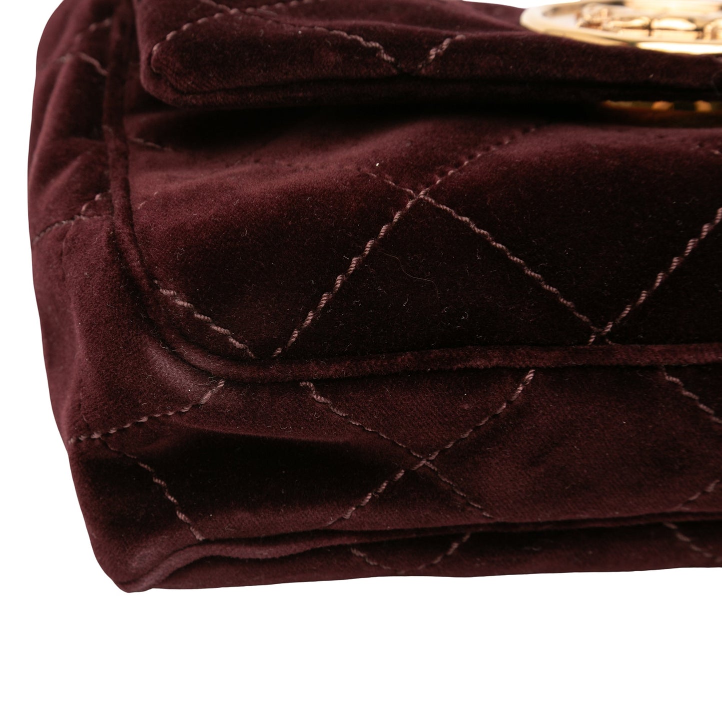 Chloé Small Quilted Velvet Heritage Shoulder Bag