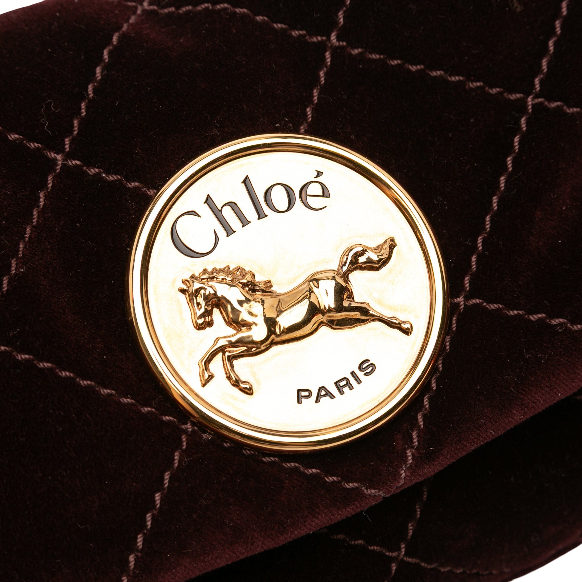 Chloé Small Quilted Velvet Heritage Shoulder Bag