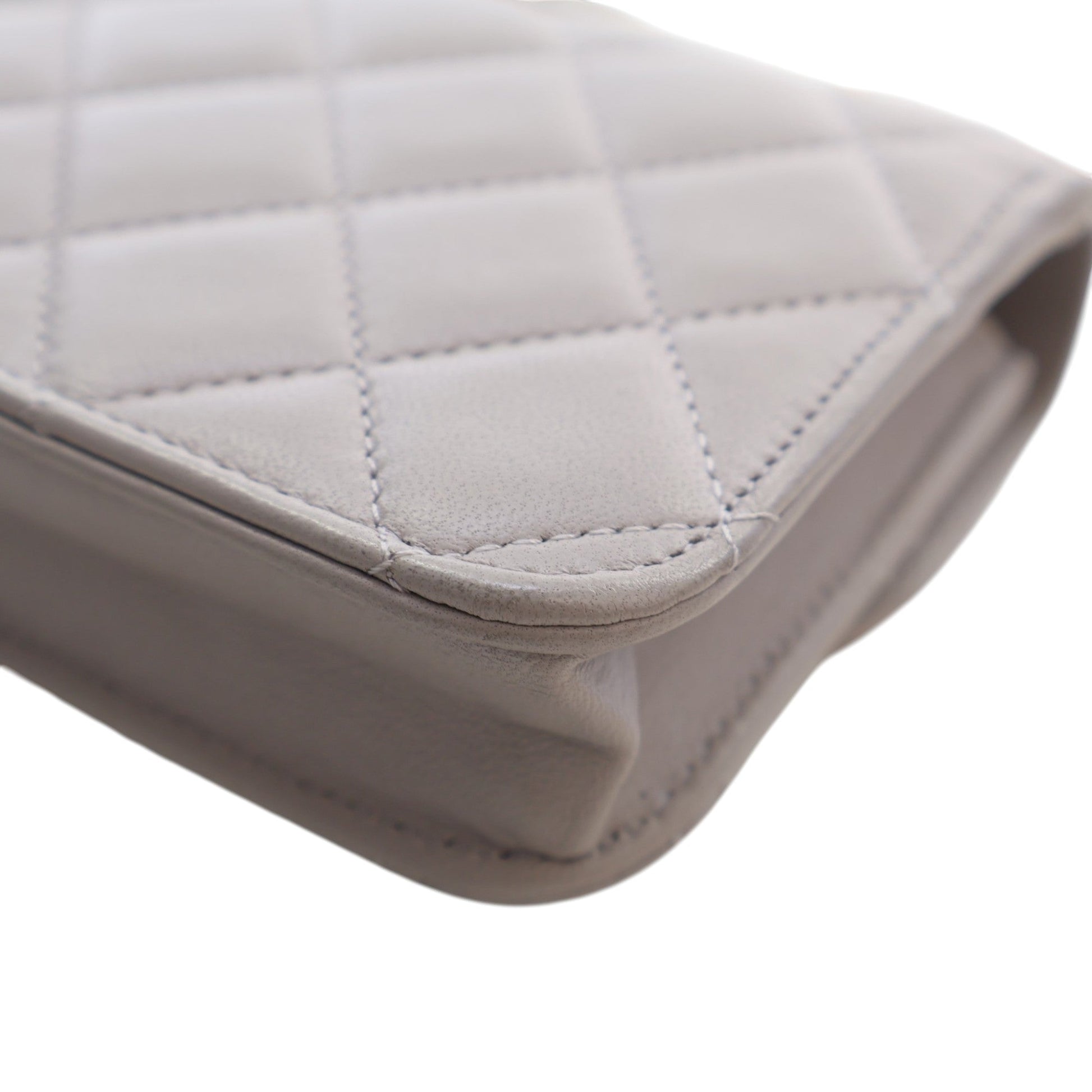 Chanel Mini Quilted Lambskin Top Handle Card Holder with Chain
