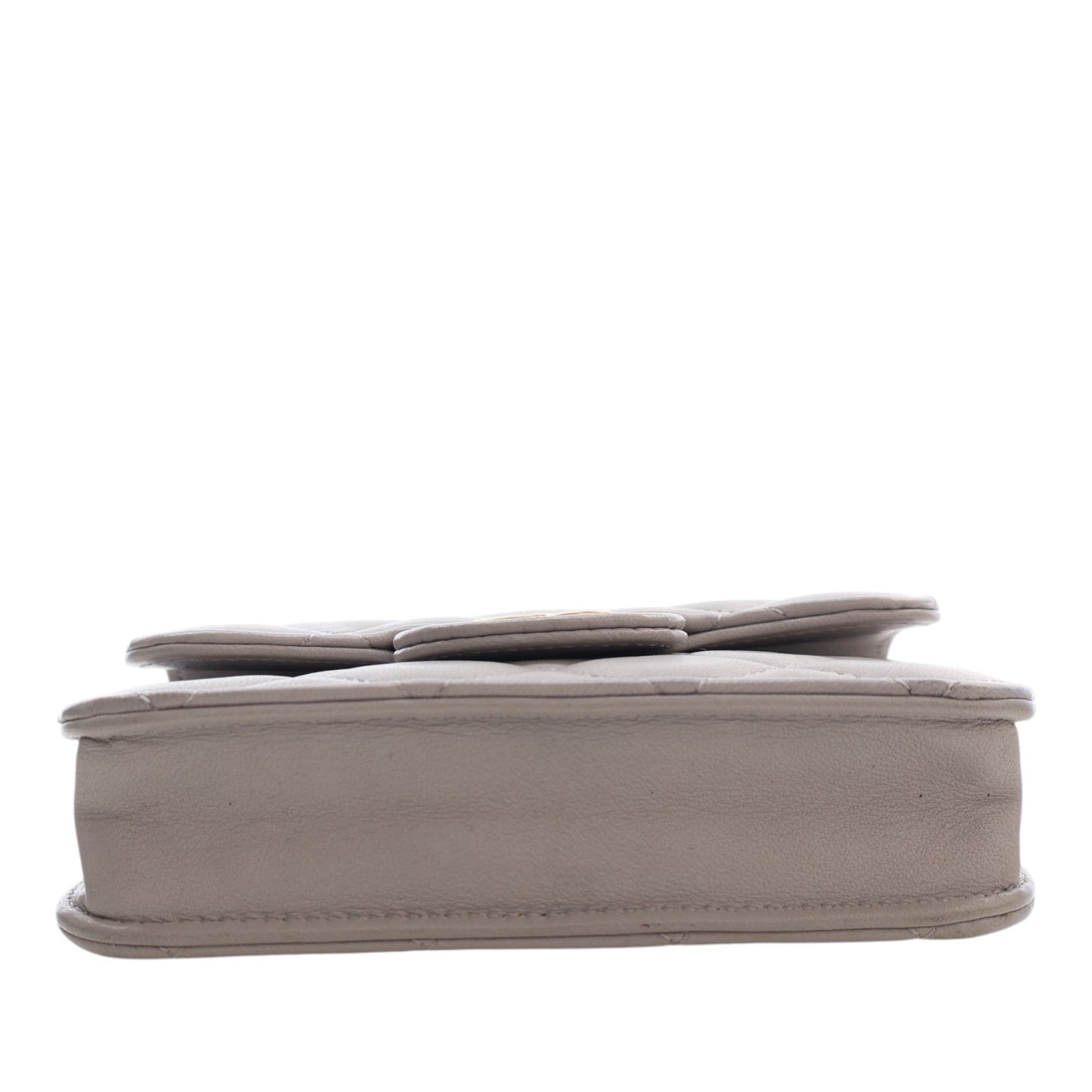 Chanel Mini Quilted Lambskin Top Handle Card Holder with Chain