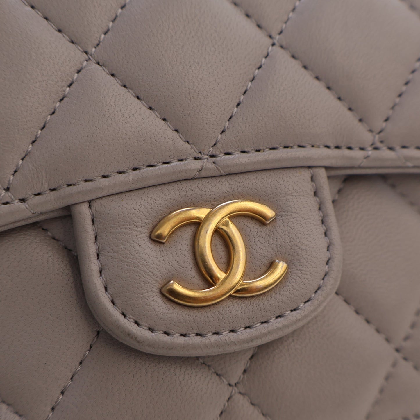 Chanel Mini Quilted Lambskin Top Handle Card Holder with Chain
