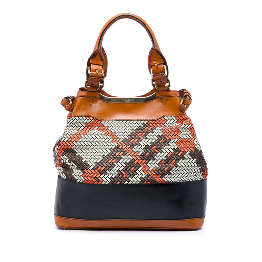 Burberry Prorsum Woven Leather Check Tote
