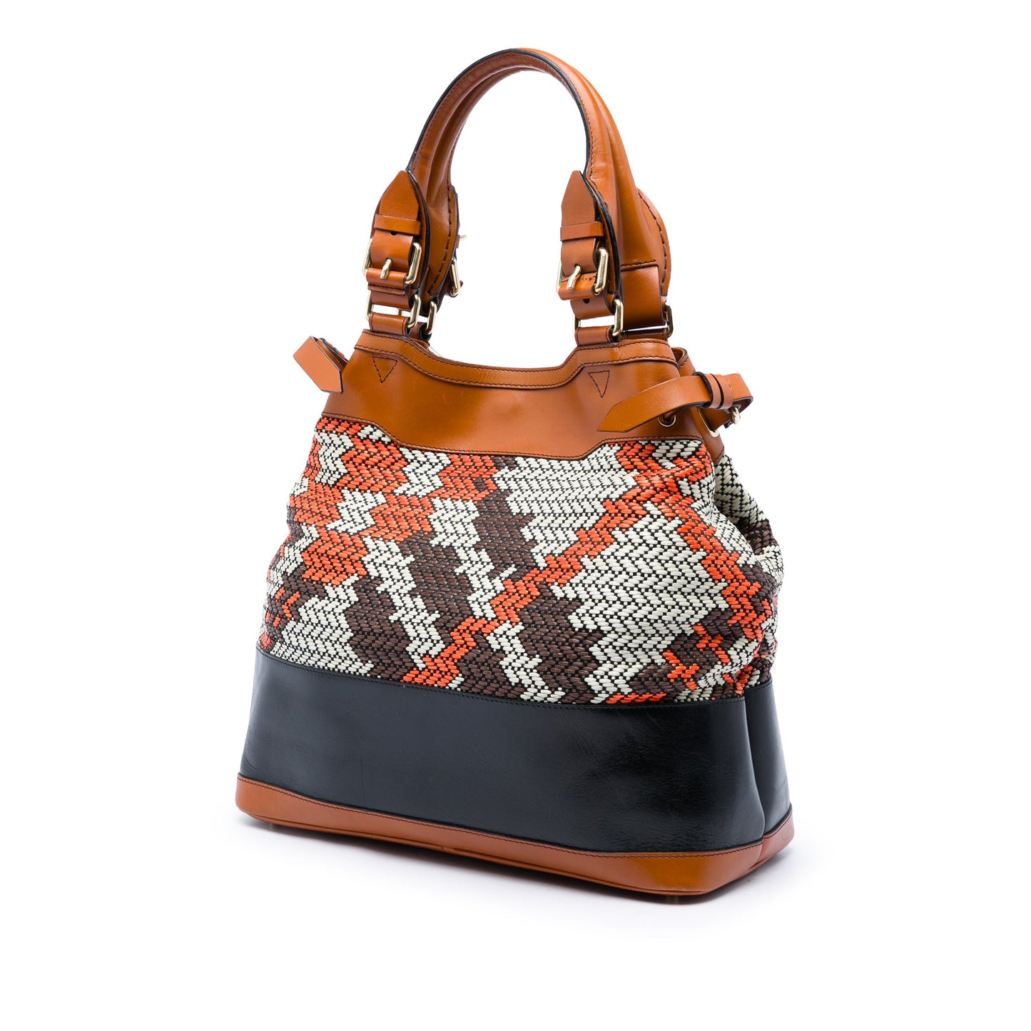 Burberry Prorsum Woven Leather Check Tote