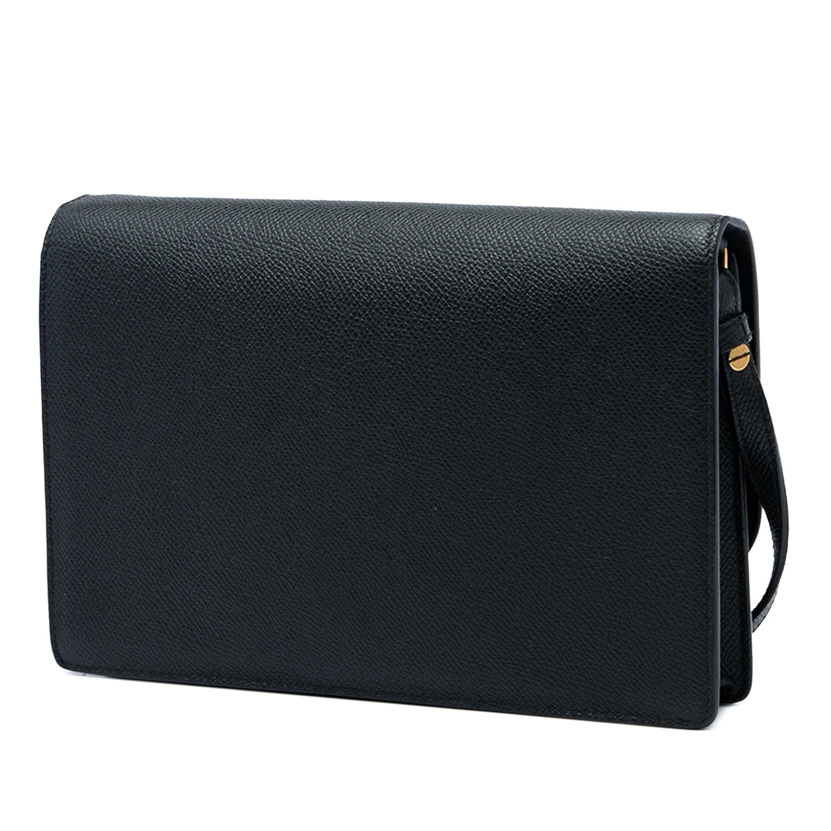 Dior Grained Calfskin Saddle Pouch — Black