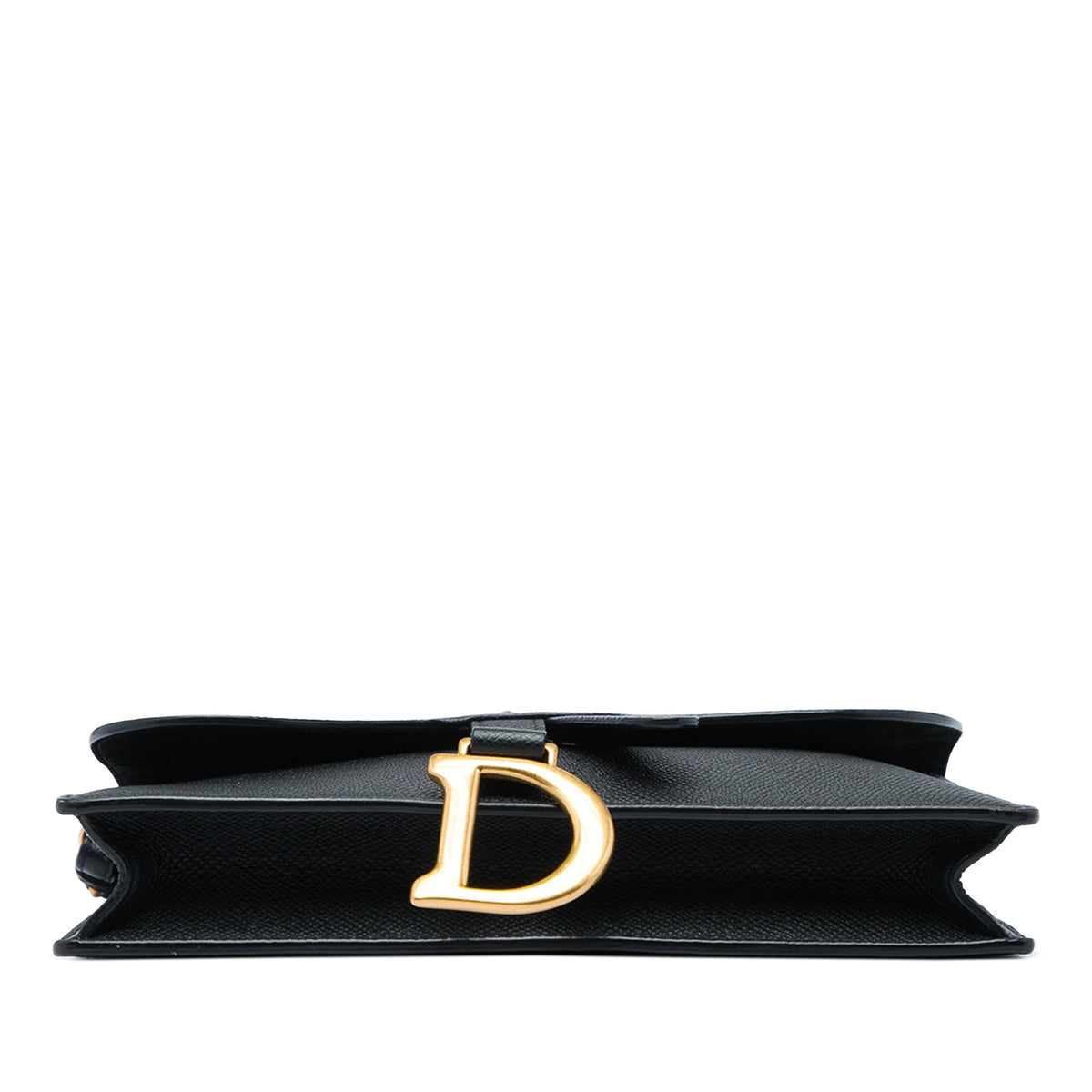 Dior Grained Calfskin Saddle Pouch — Black