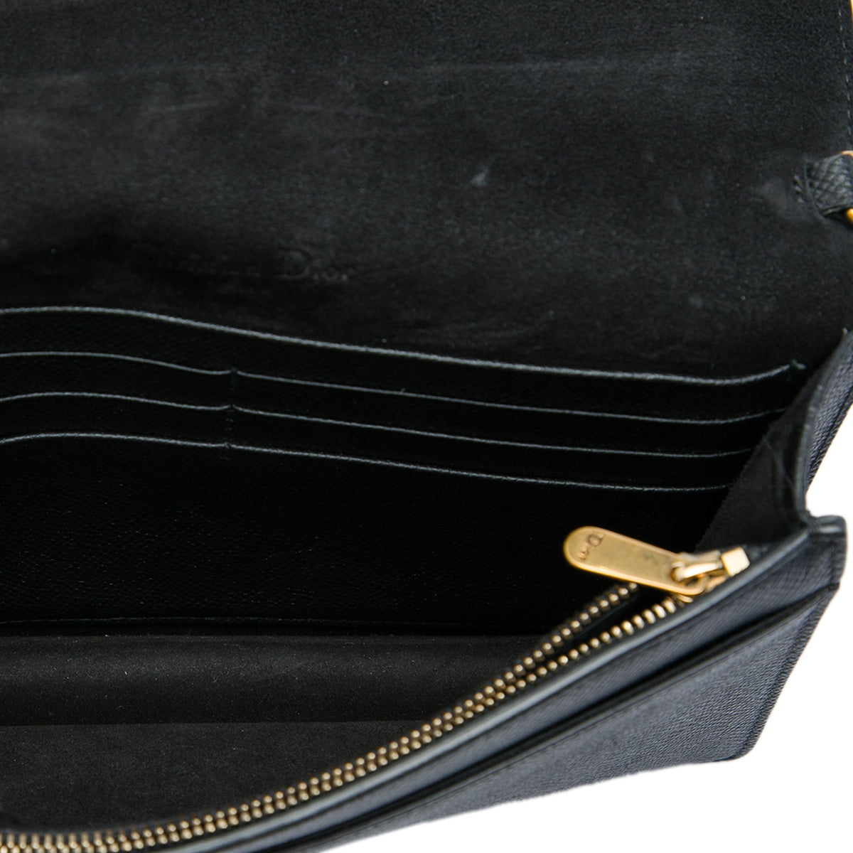 Dior Grained Calfskin Saddle Pouch — Black