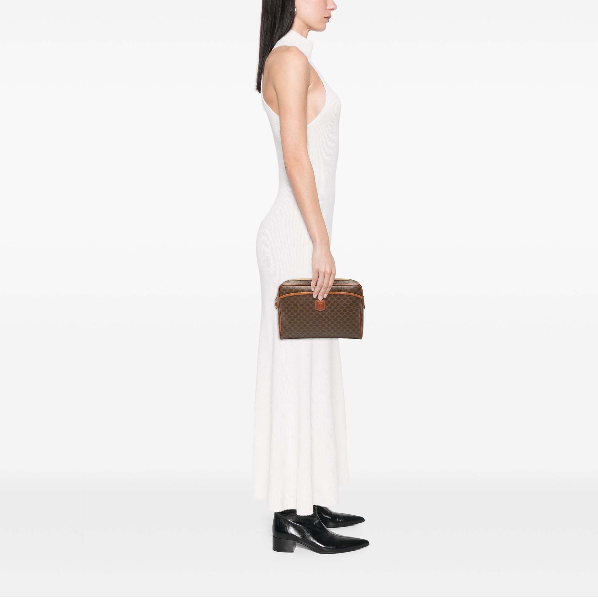 Celine Macadam Coated Canvas Clutch