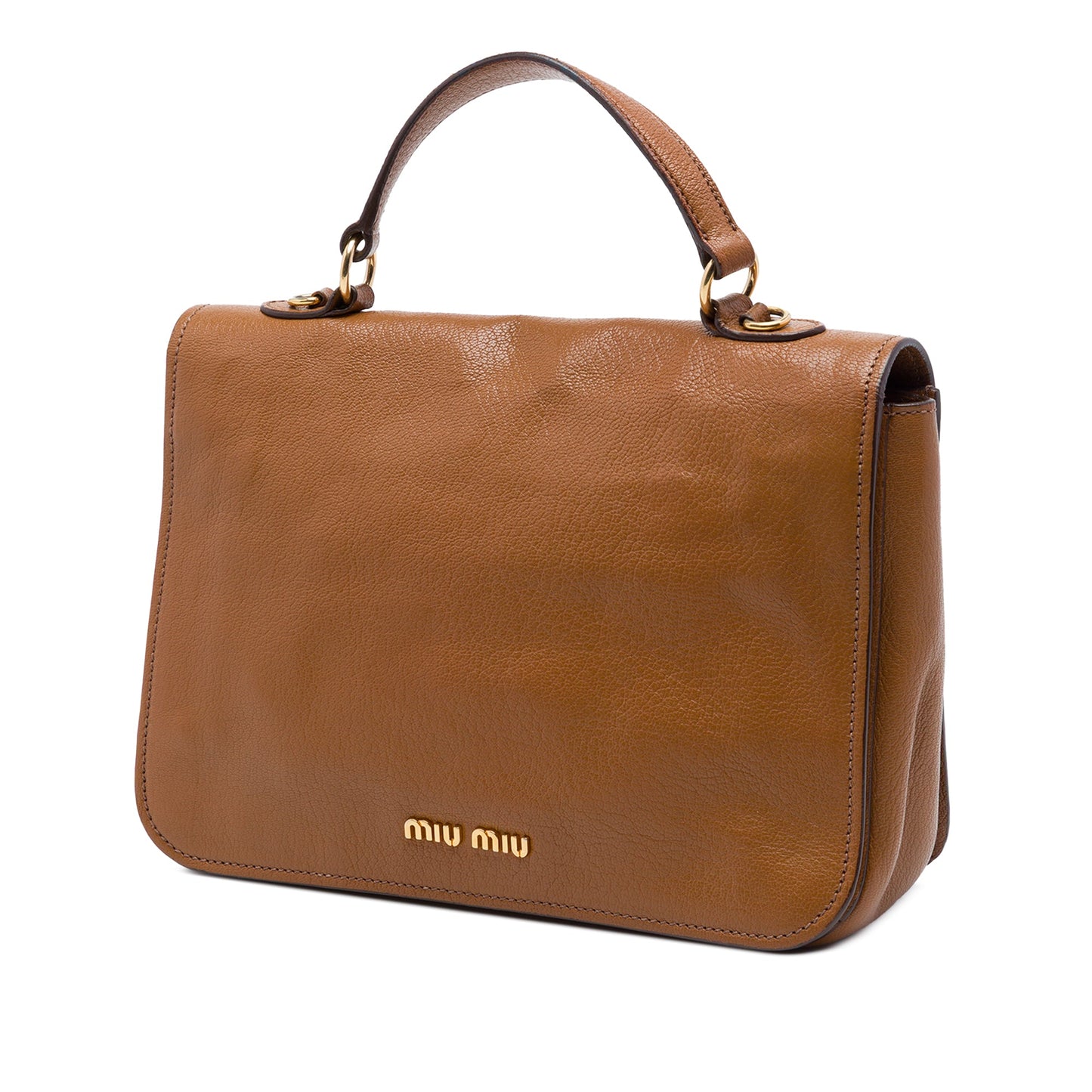 Miu Miu Goatskin Madras Flap Satchel