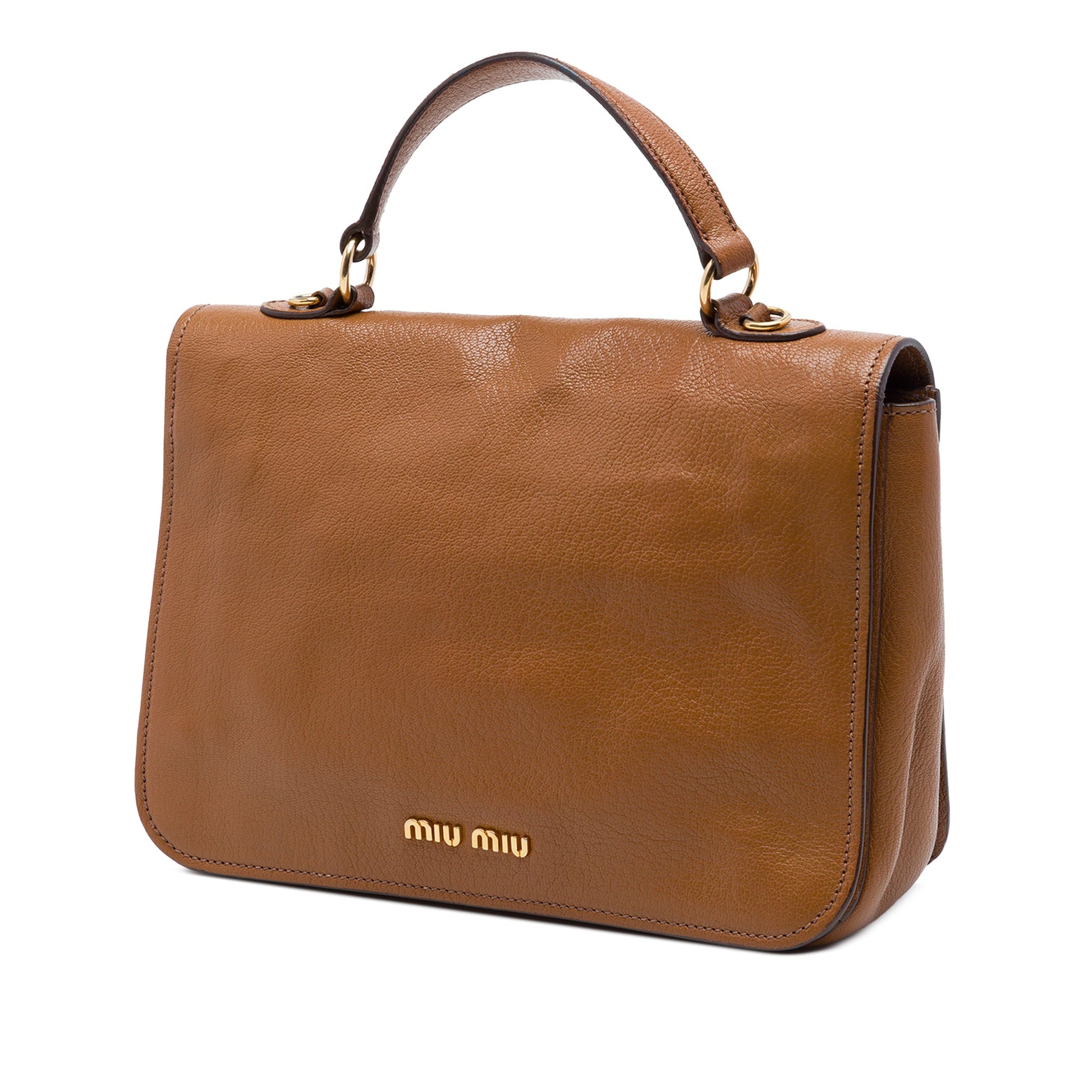 Miu Miu Goatskin Madras Flap Satchel