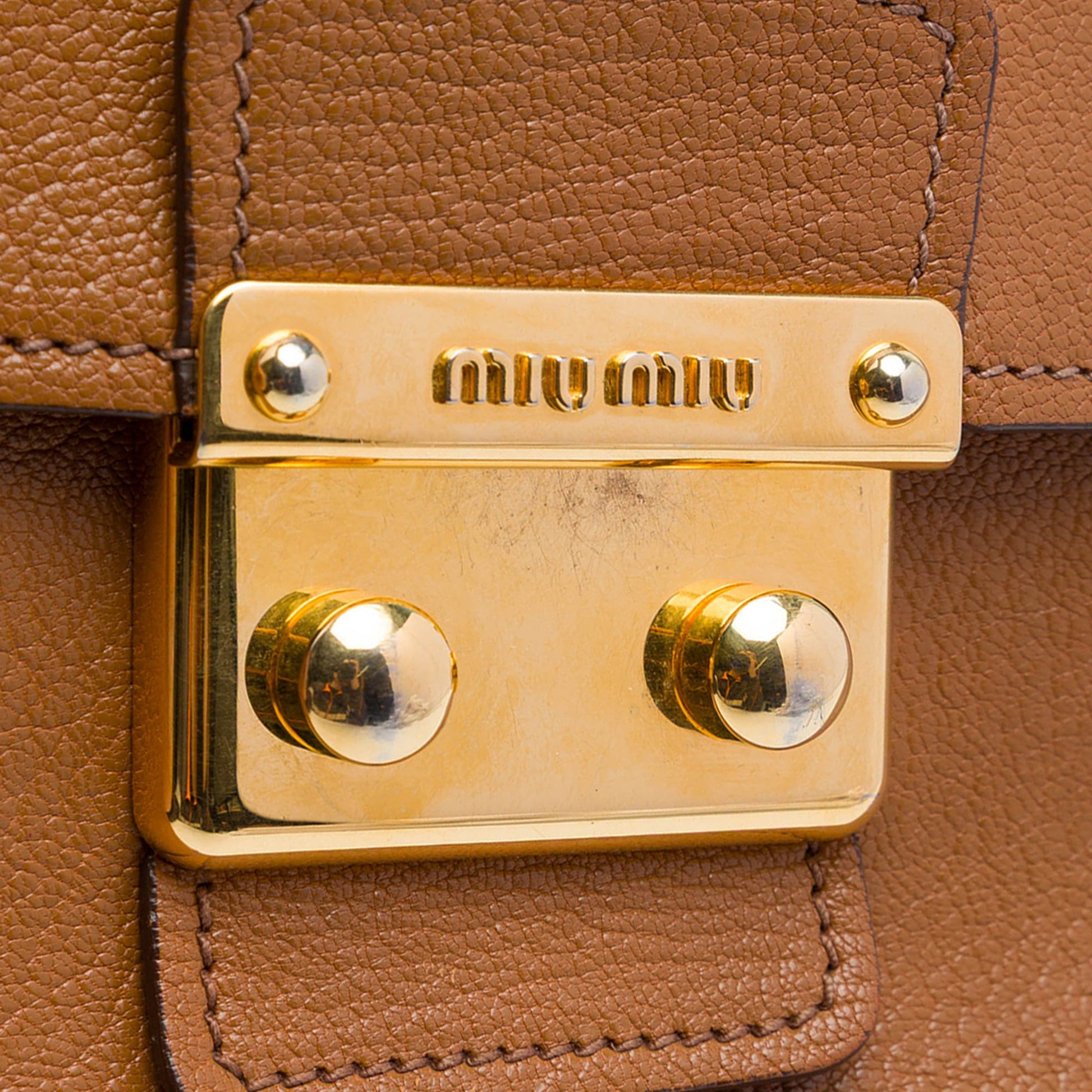 Miu Miu Goatskin Madras Flap Satchel