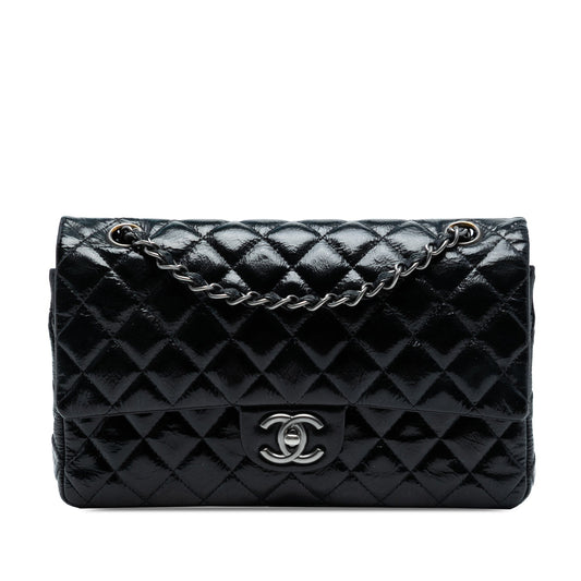 Chanel Medium Classic Crinkled Patent Double Flap