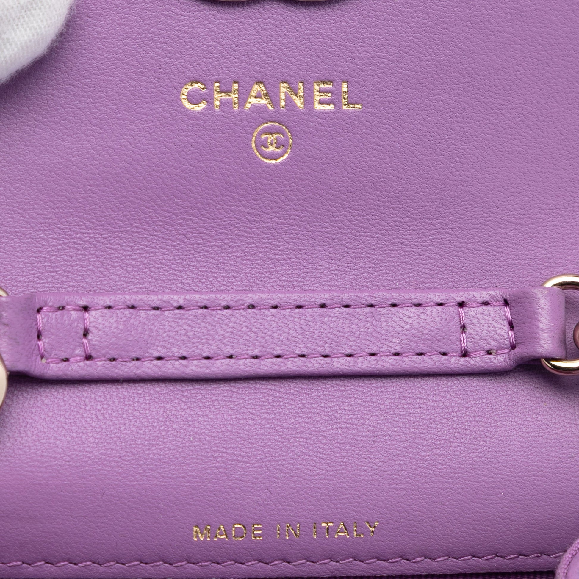 Chanel CC Quilted Lambskin Coco Card Holder on Chain