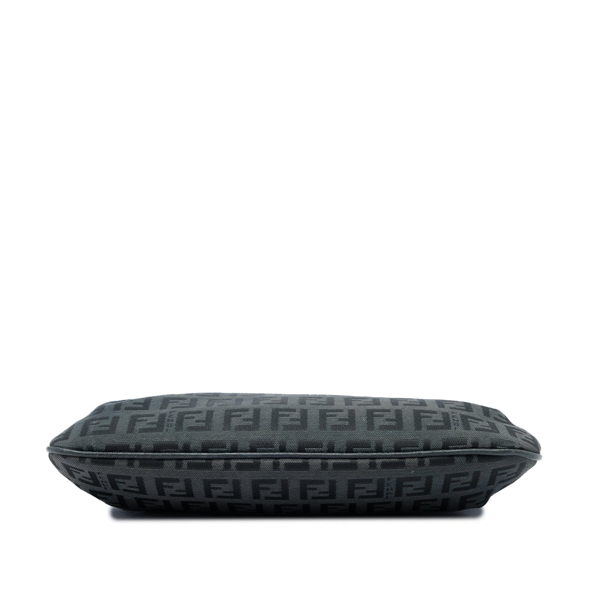 Fendi Zucchino Canvas Chain Pochette — Black