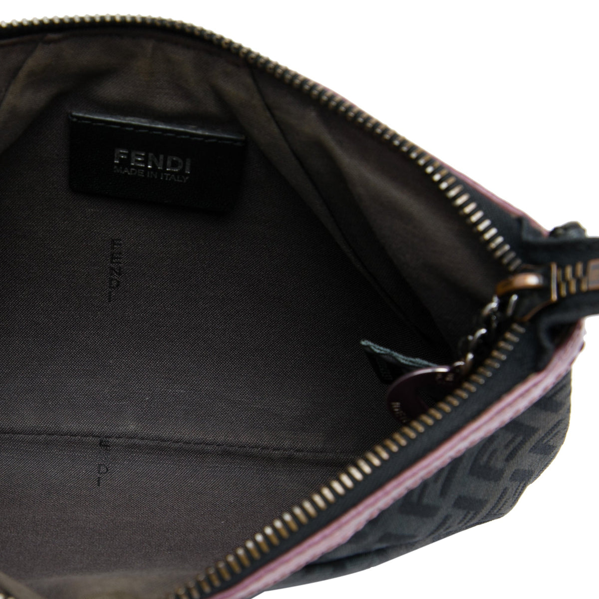 Fendi Zucchino Canvas Chain Pochette — Black
