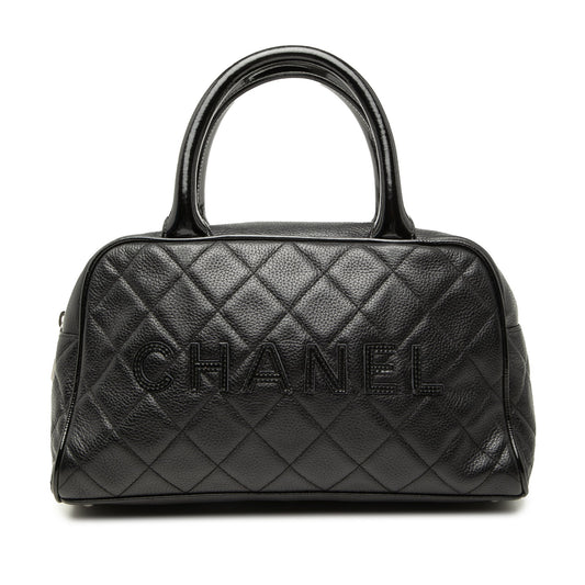 Chanel Quilted Caviar Bowler Handbag