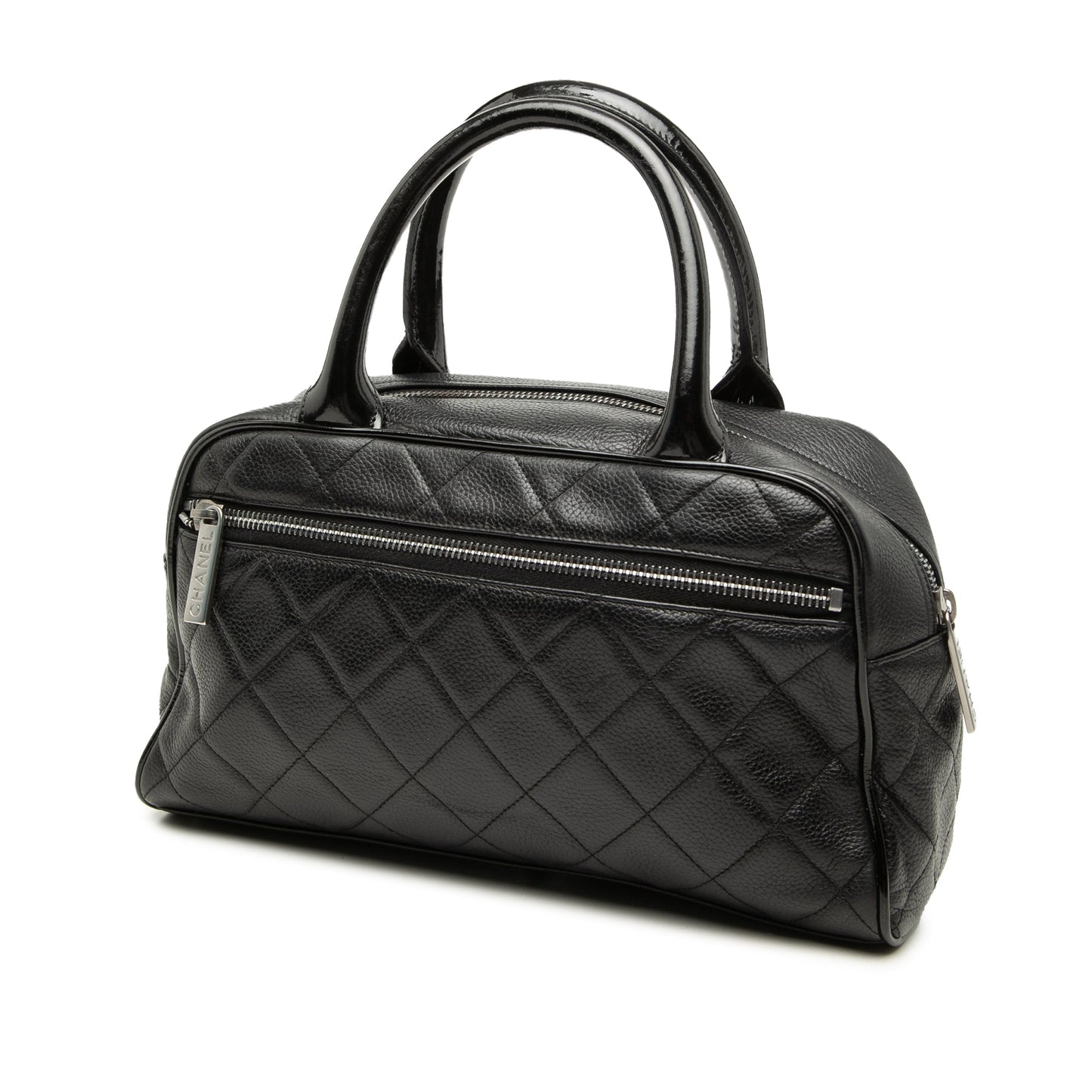 Chanel Quilted Caviar Bowler Handbag