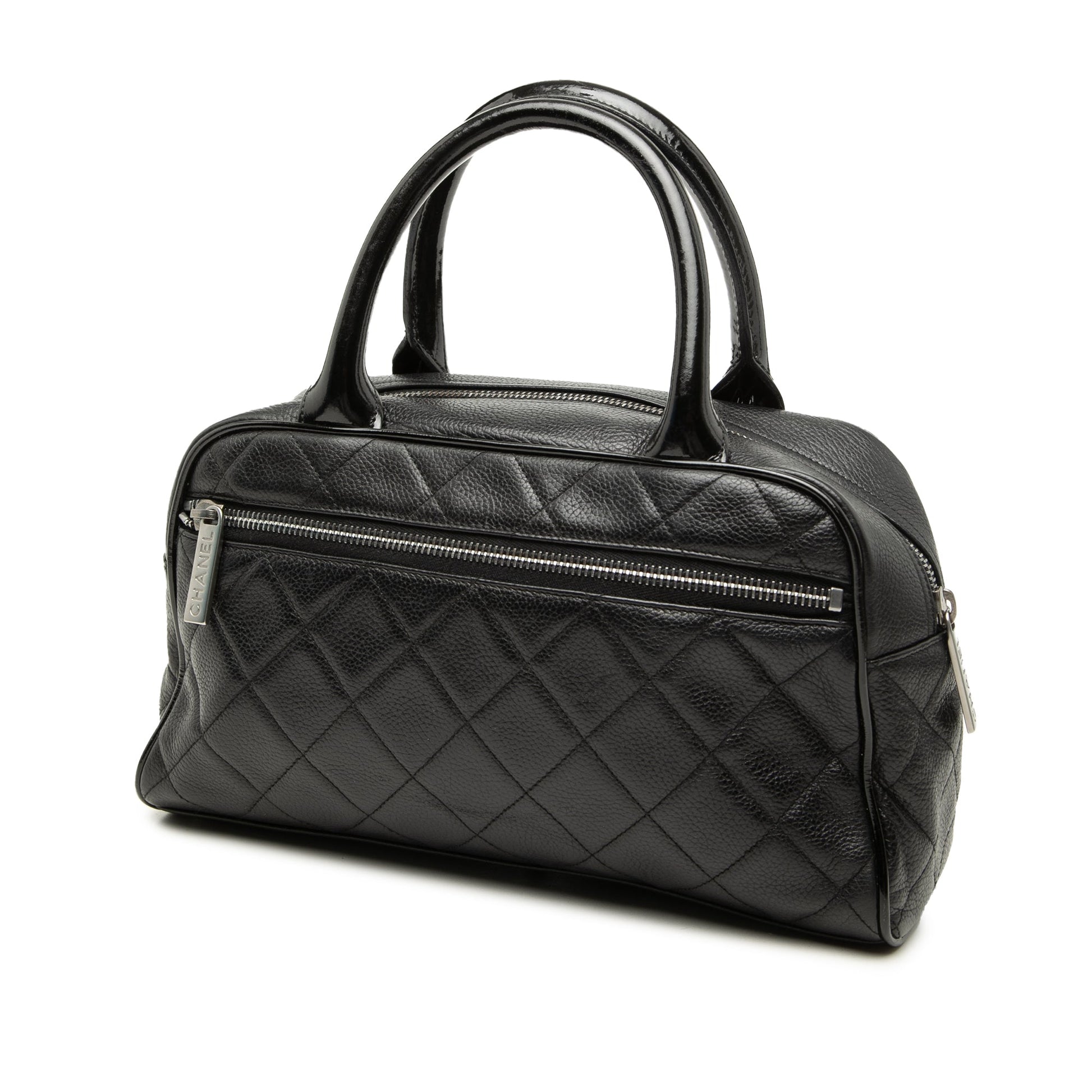 Chanel Quilted Caviar Bowler Handbag