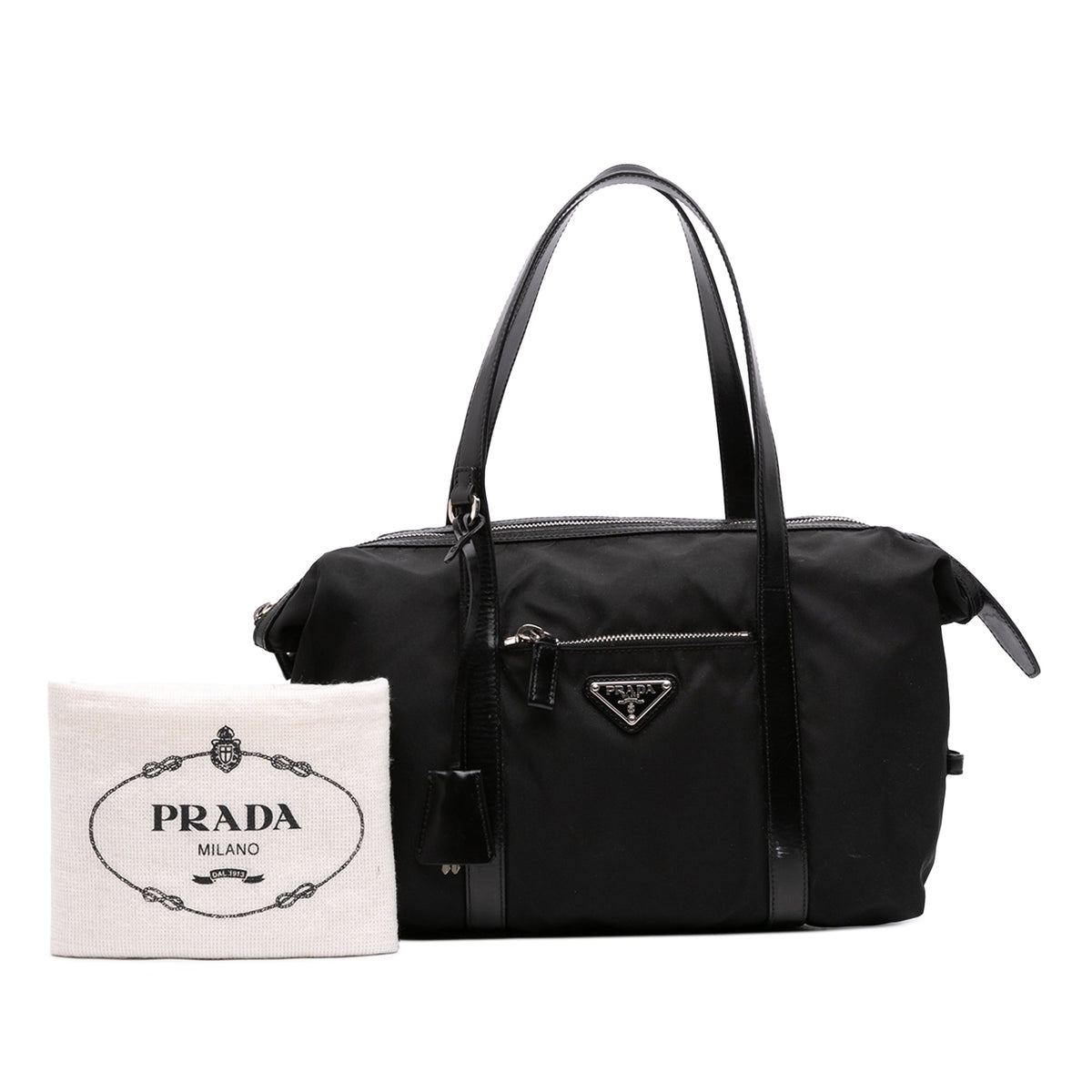Prada Tessuto Shoulder Bag — Black