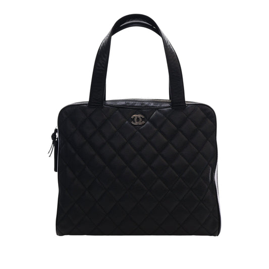 Chanel CC Quilted Caviar Bowler Bag