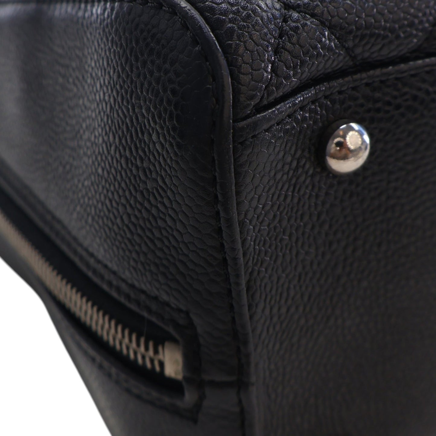 Chanel CC Quilted Caviar Bowler Bag