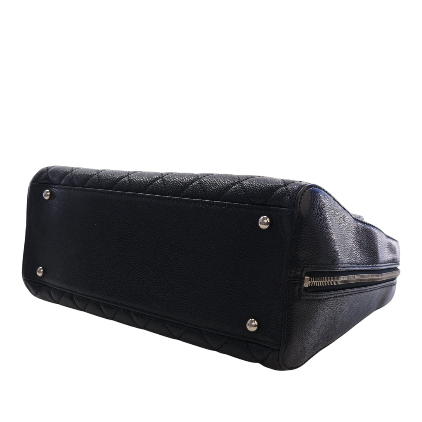 Chanel CC Quilted Caviar Bowler Bag